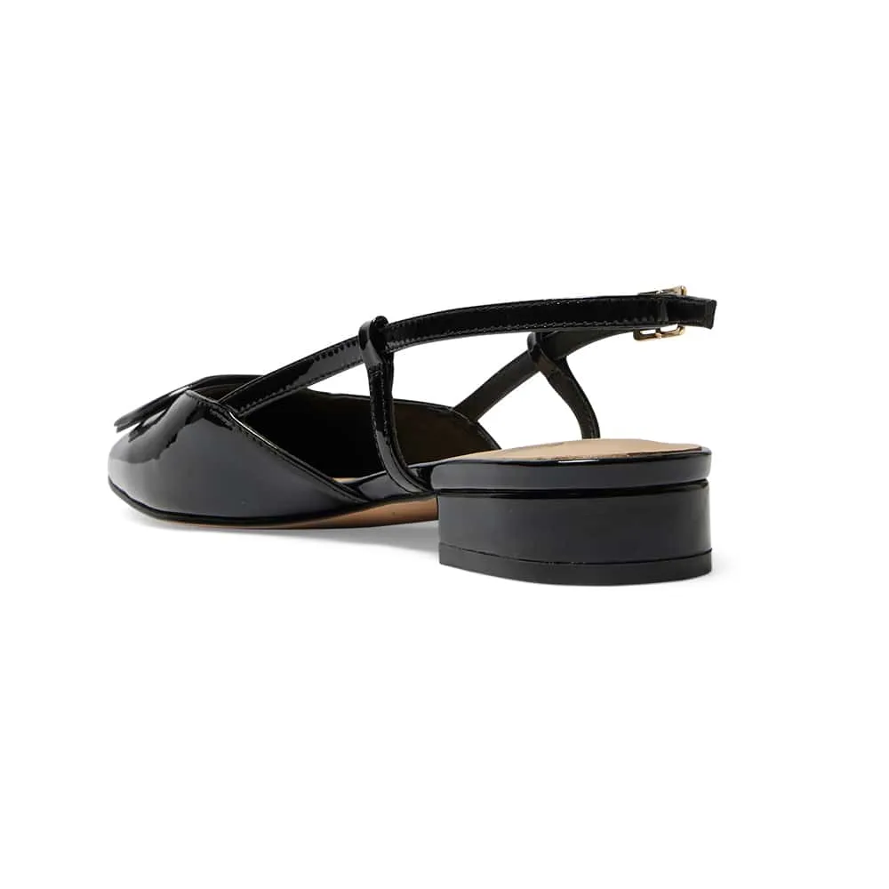 Jasmine Flat in Black Patent