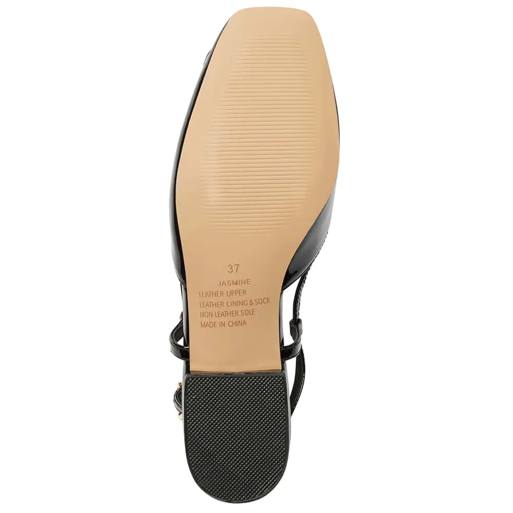 Jasmine Flat in Black Patent