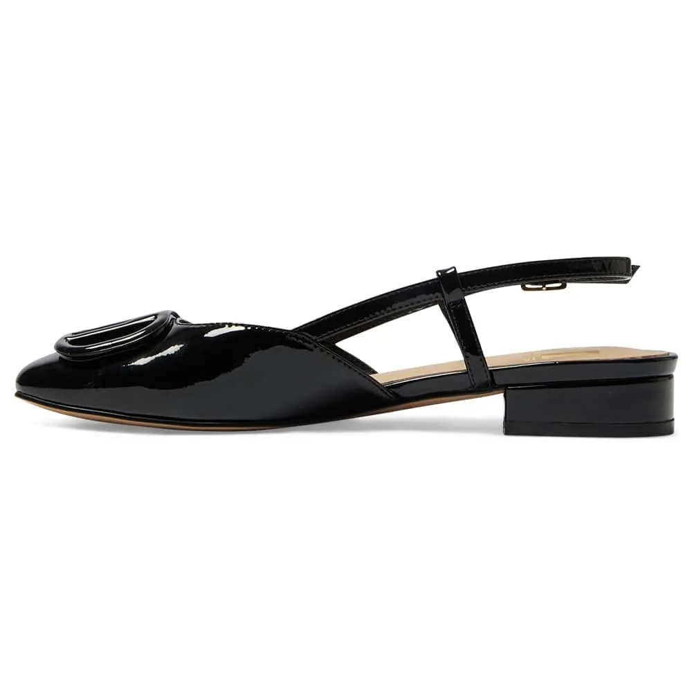 Jasmine Flat in Black Patent