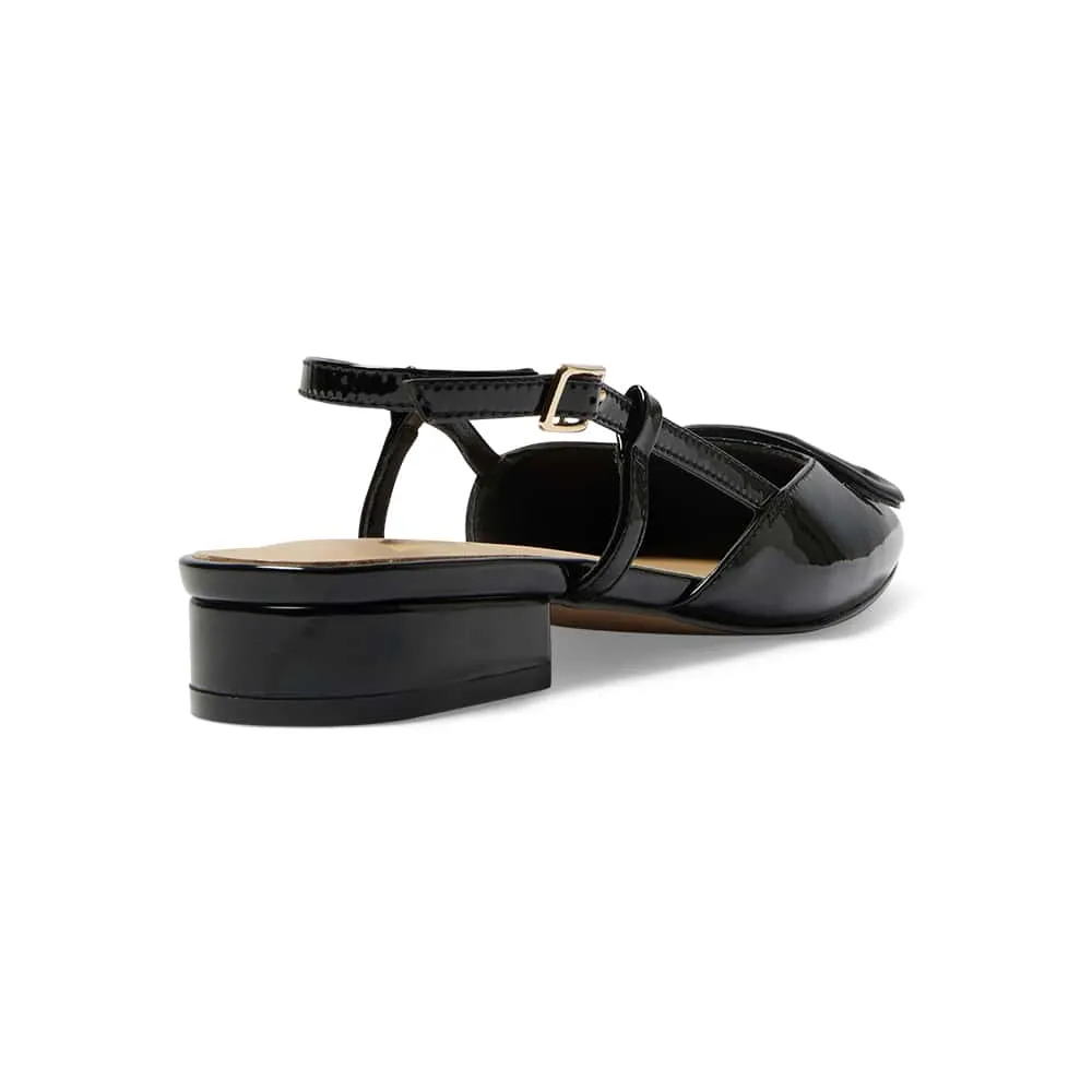 Jasmine Flat in Black Patent