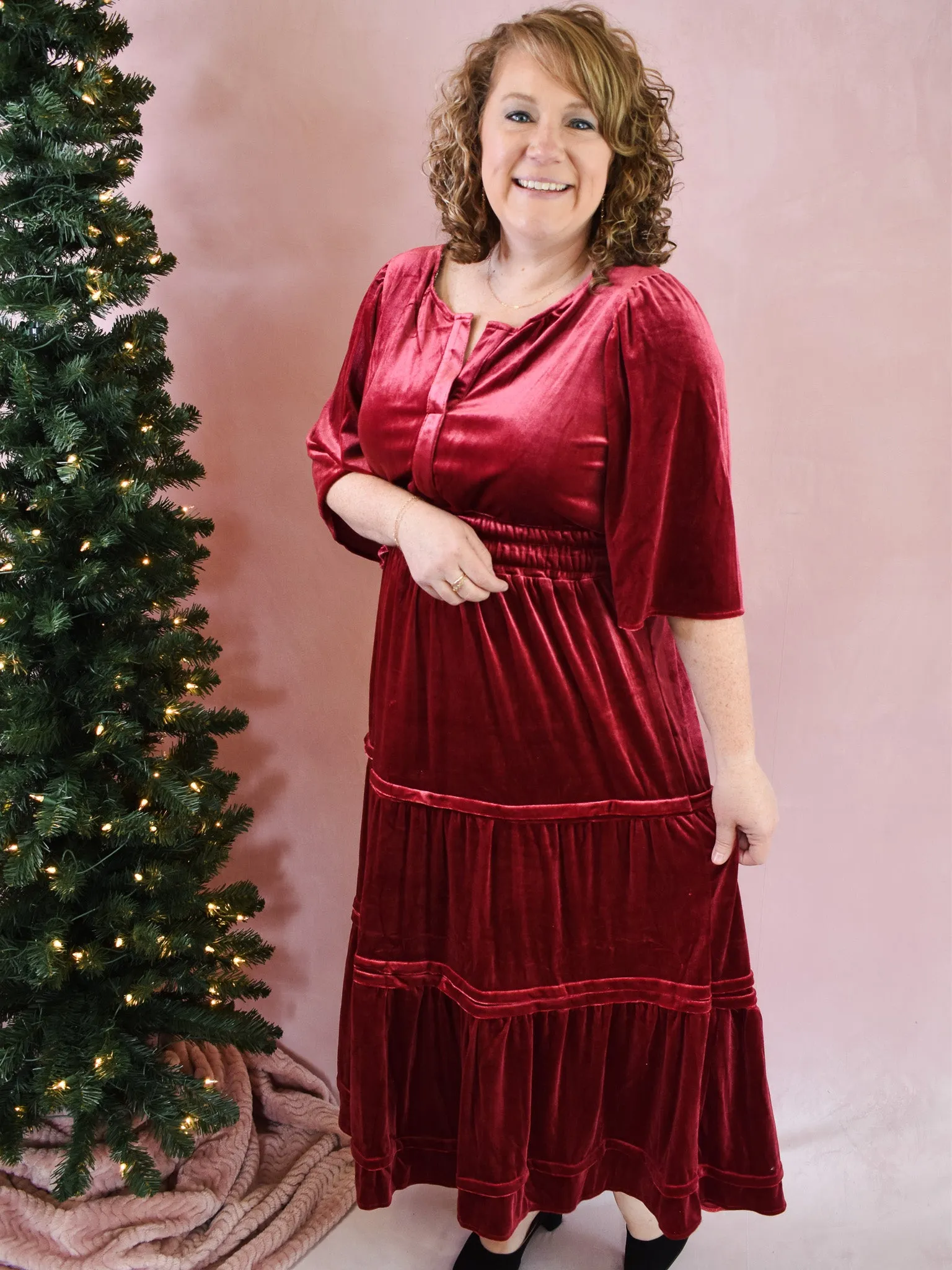 Lasting Impression Velvet Maxi Dress