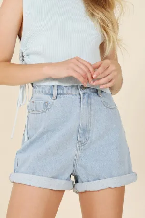 LILOU Casual Roll up Denim Shorts