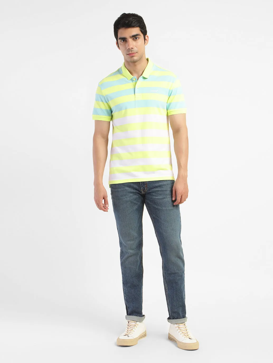 Men's Colorblock Polo T-shirt Yellow