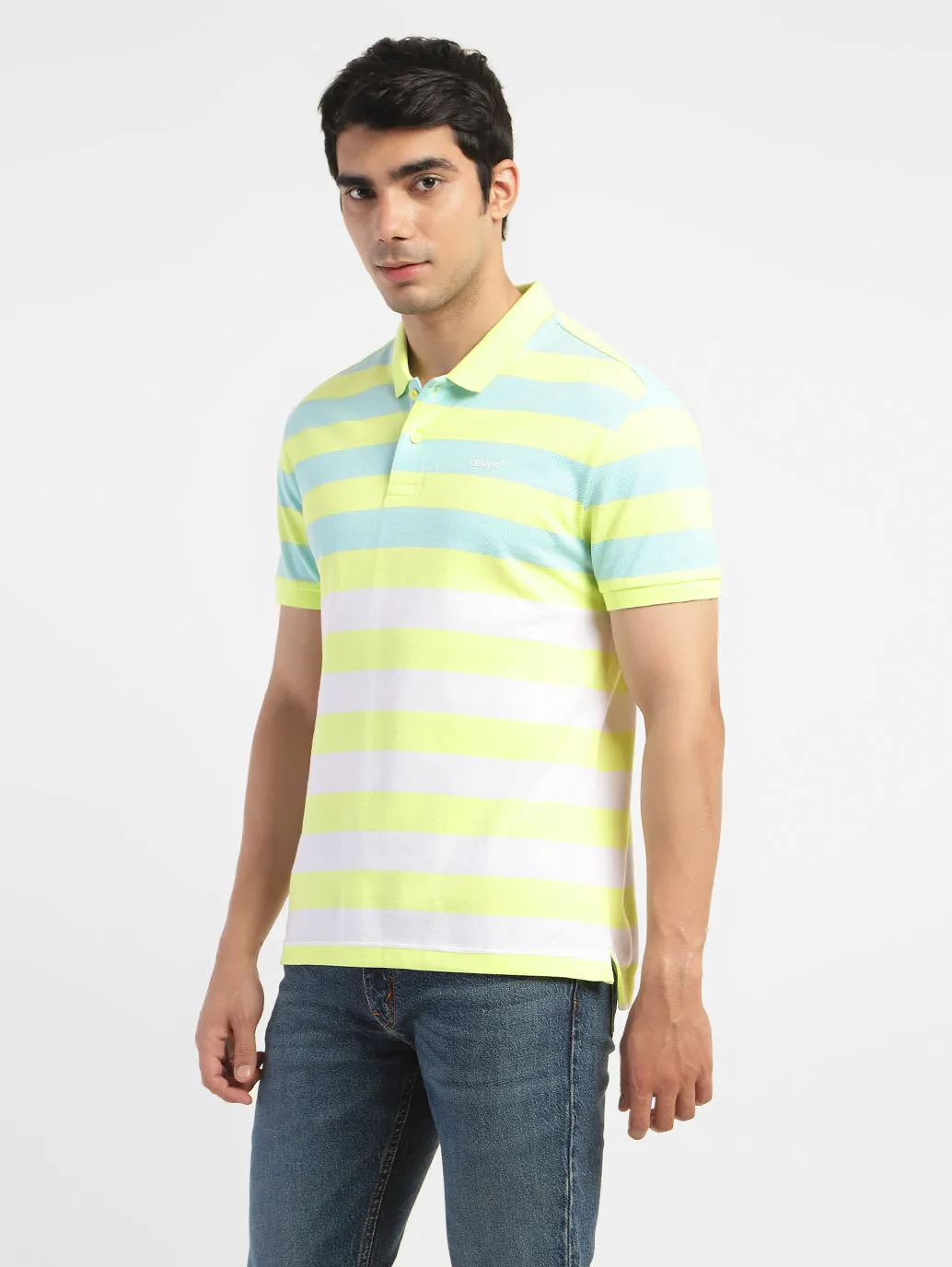 Men's Colorblock Polo T-shirt Yellow