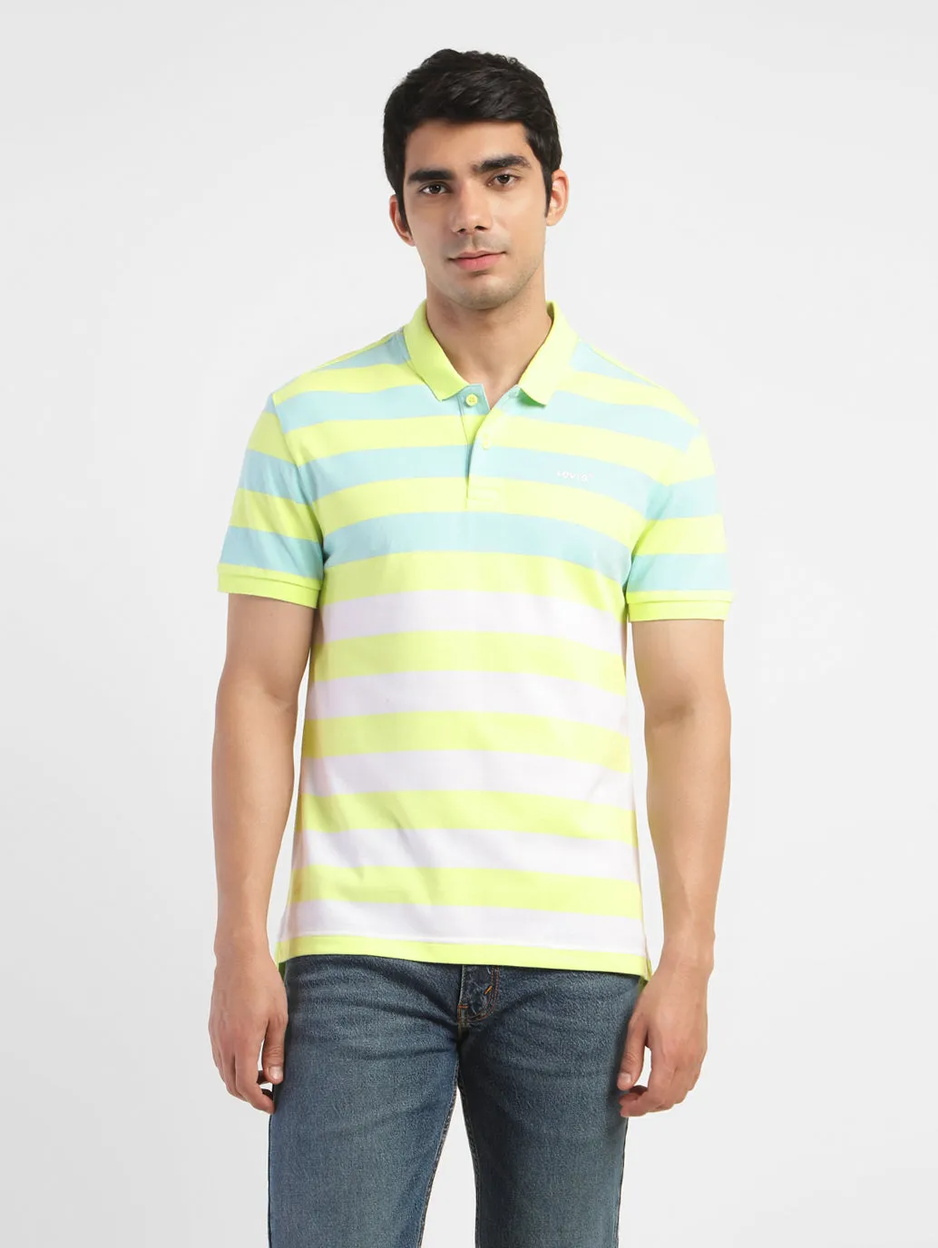 Men's Colorblock Polo T-shirt Yellow