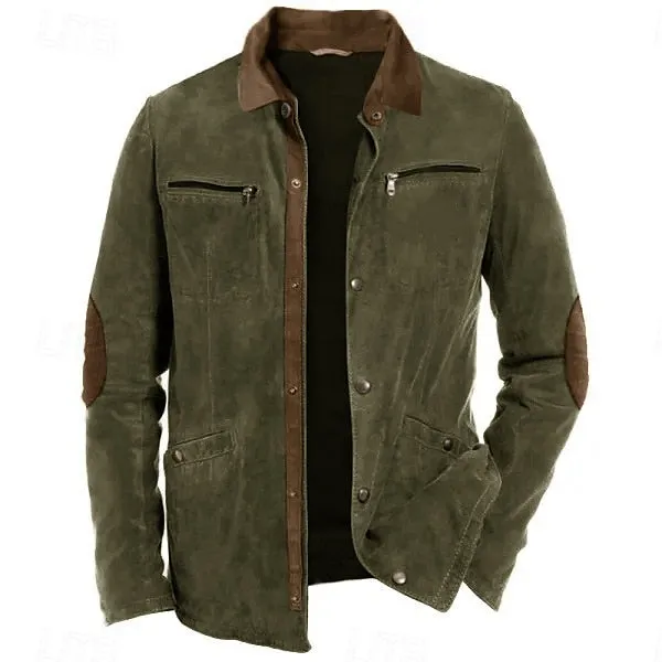 Men's Faux Leather Jacket Faux Suede Jacket