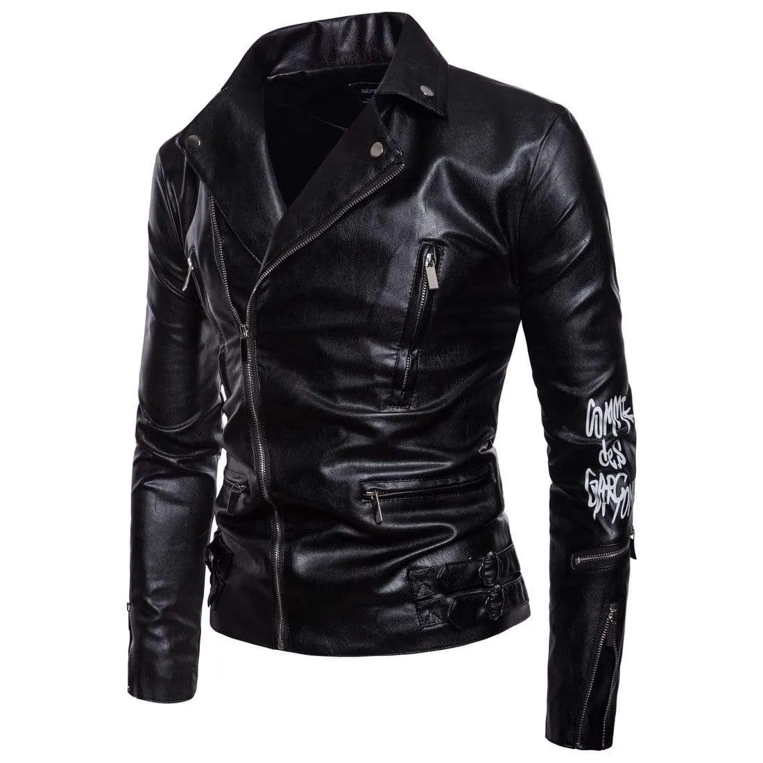 Men's Punk Back Live Free Die Printed Jackets