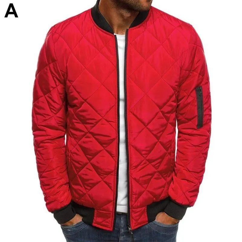 Men's Quilted Puffer Bomber Jacket