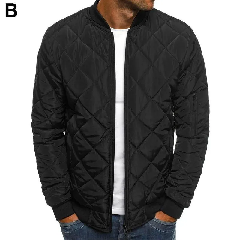 Men's Quilted Puffer Bomber Jacket