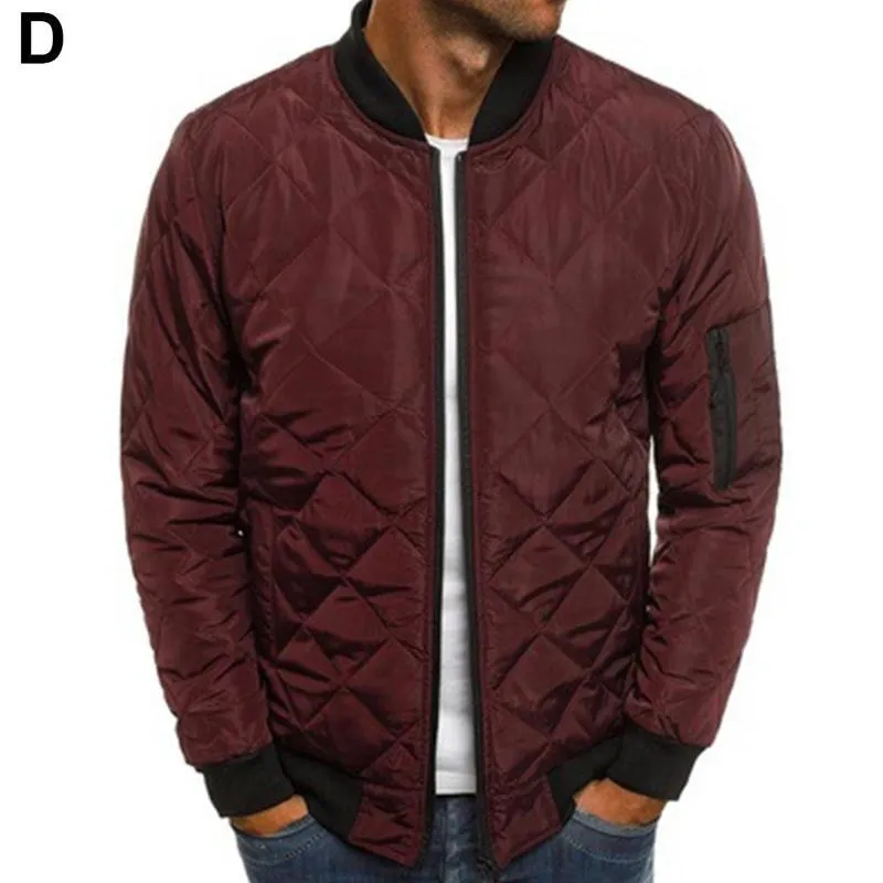 Men's Quilted Puffer Bomber Jacket