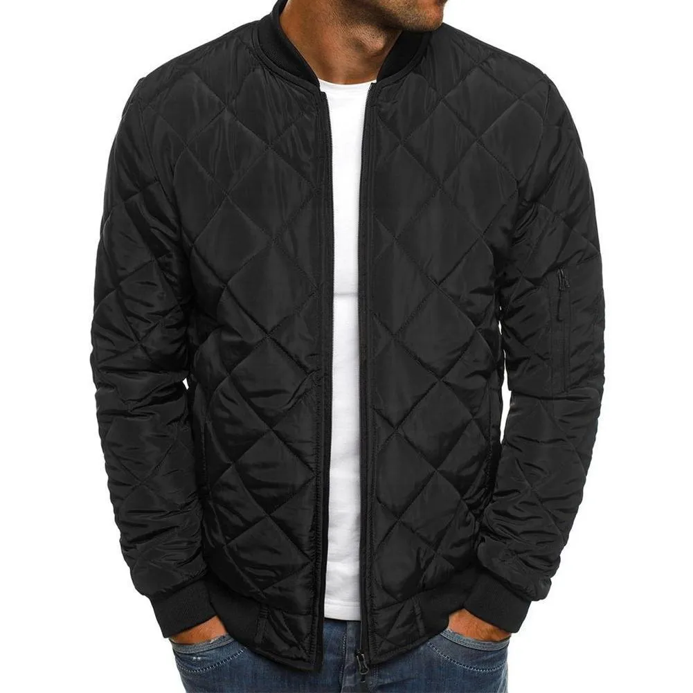 Men's Quilted Puffer Bomber Jacket