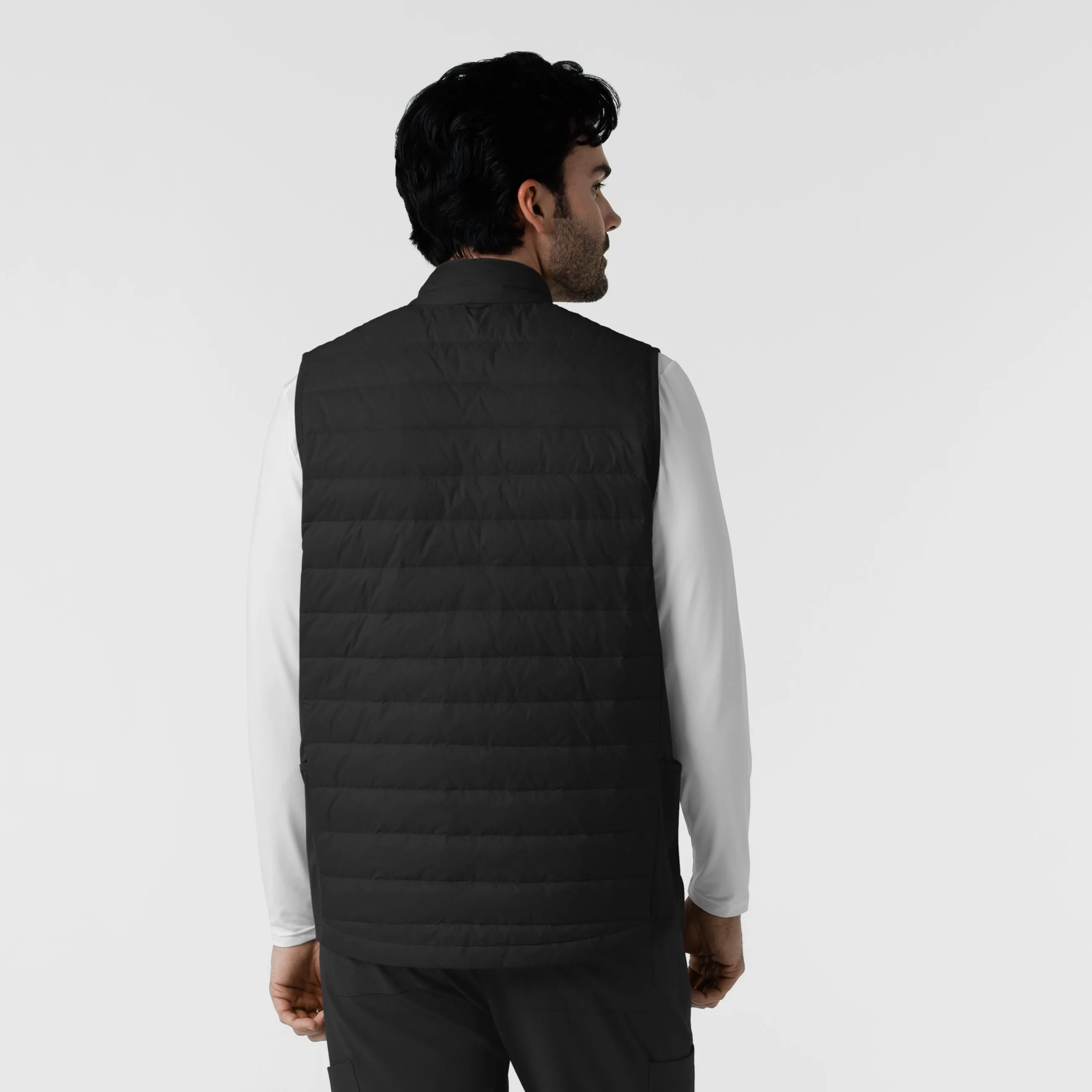 Men's Quilted Scrub Vest - Black