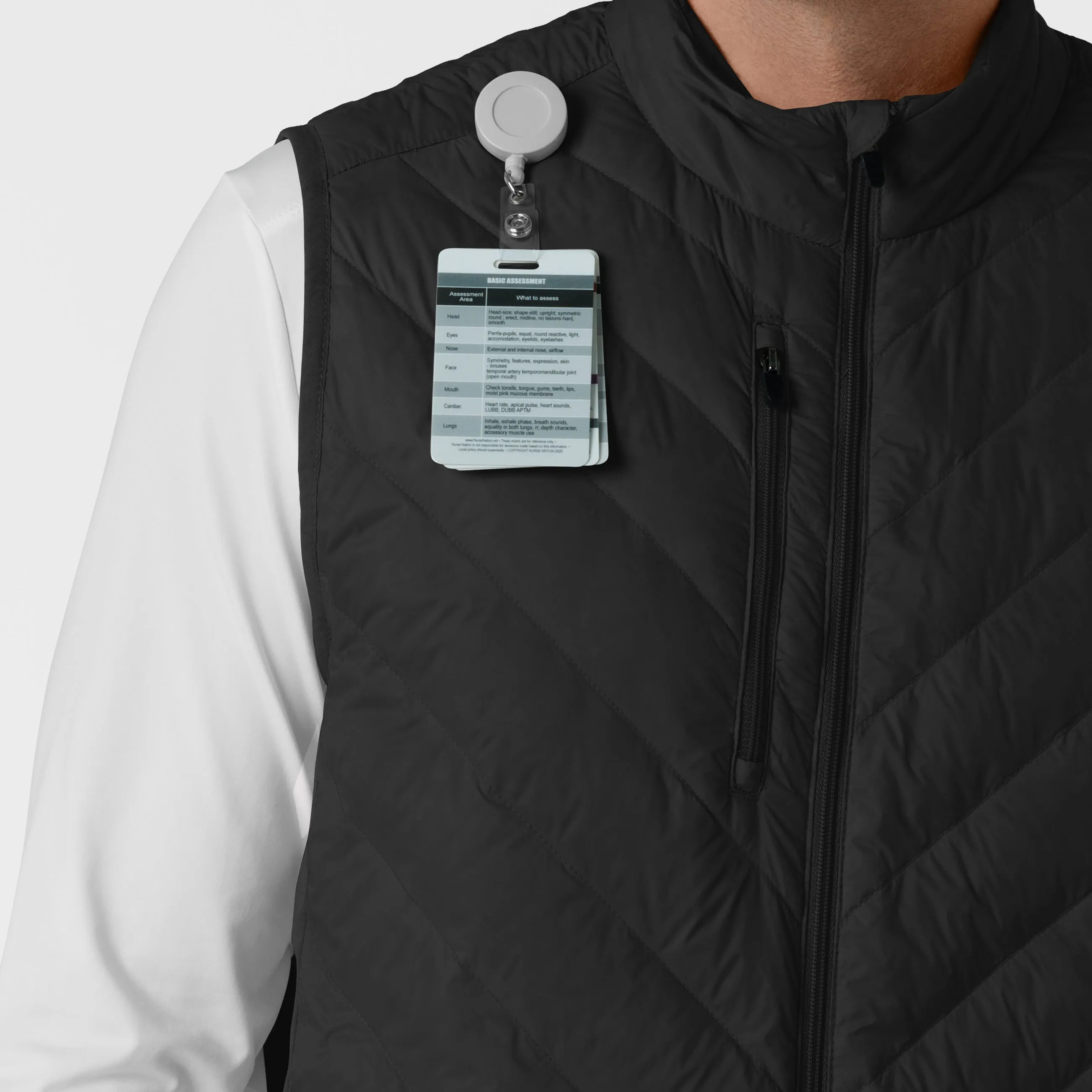 Men's Quilted Scrub Vest - Black