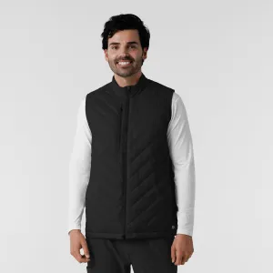 Men's Quilted Scrub Vest - Black