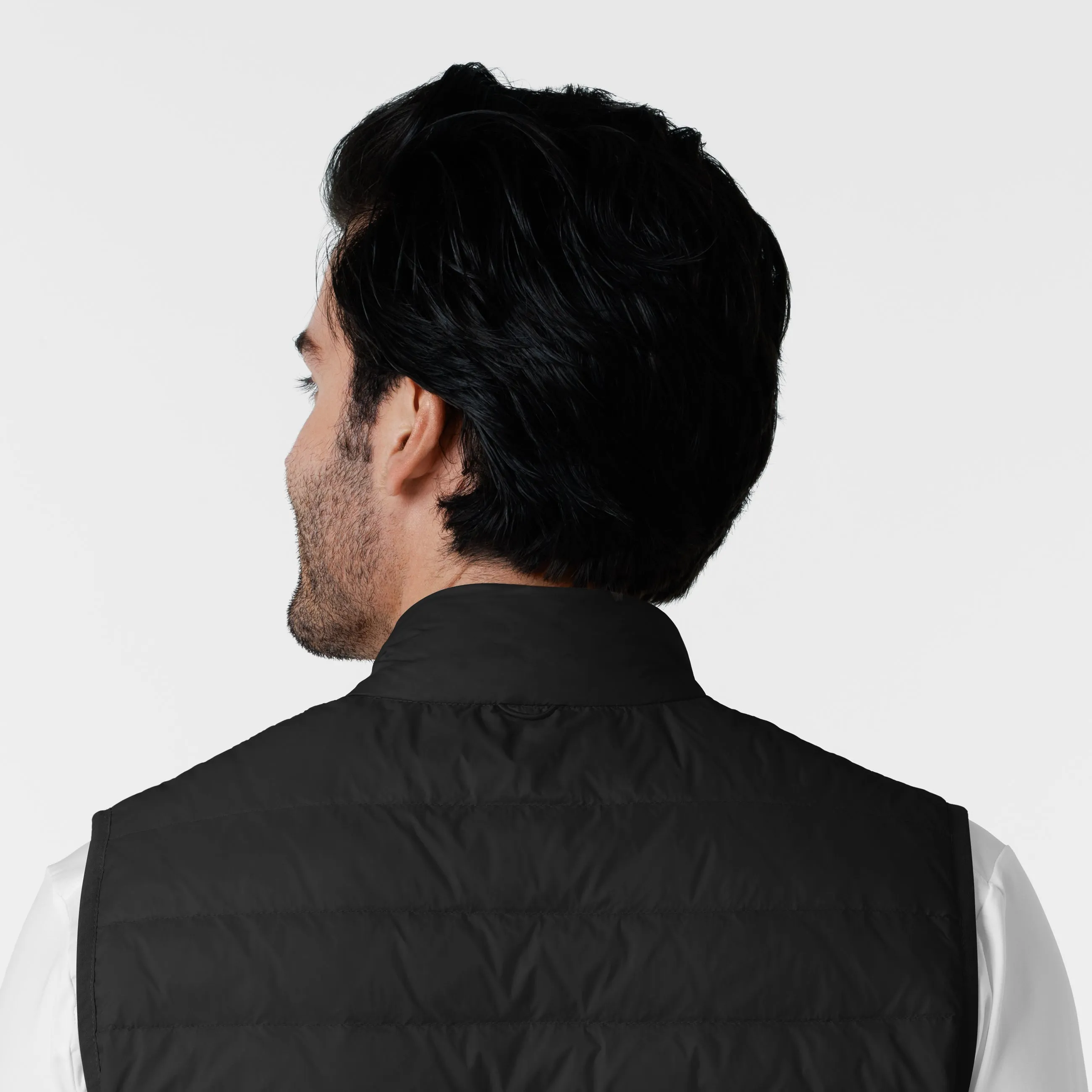 Men's Quilted Scrub Vest - Black