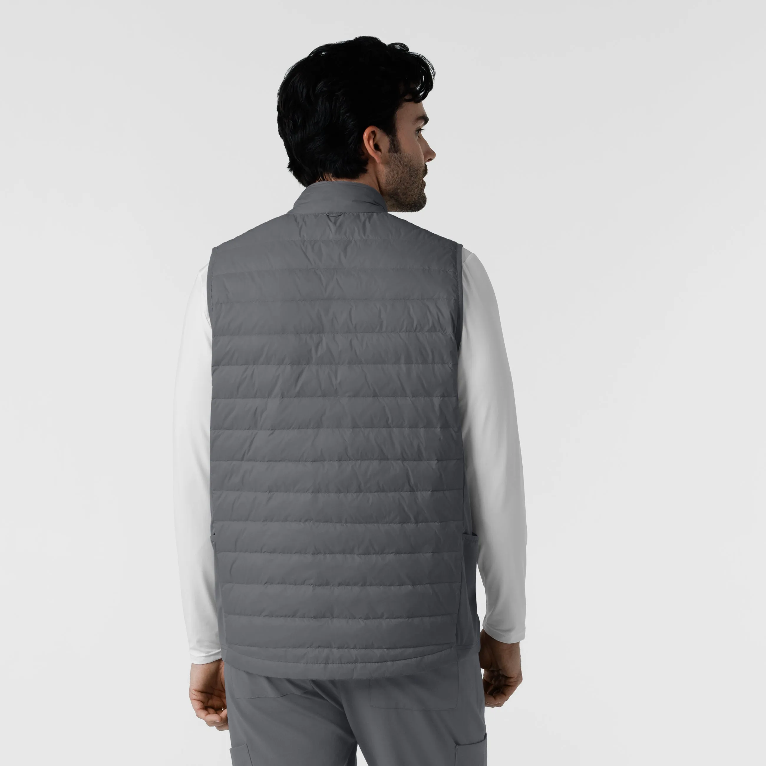 Men's Quilted Scrub Vest - Pewter