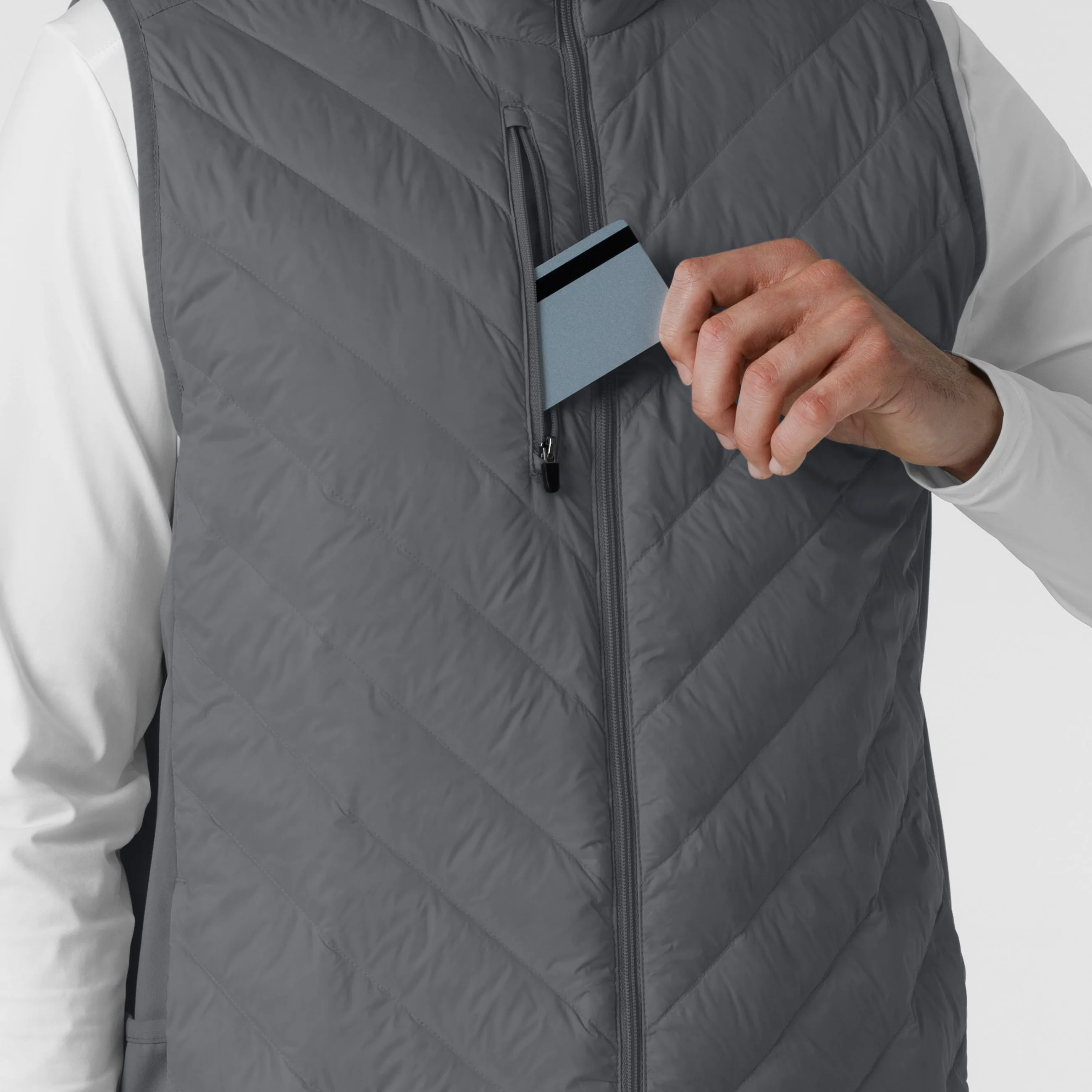 Men's Quilted Scrub Vest - Pewter