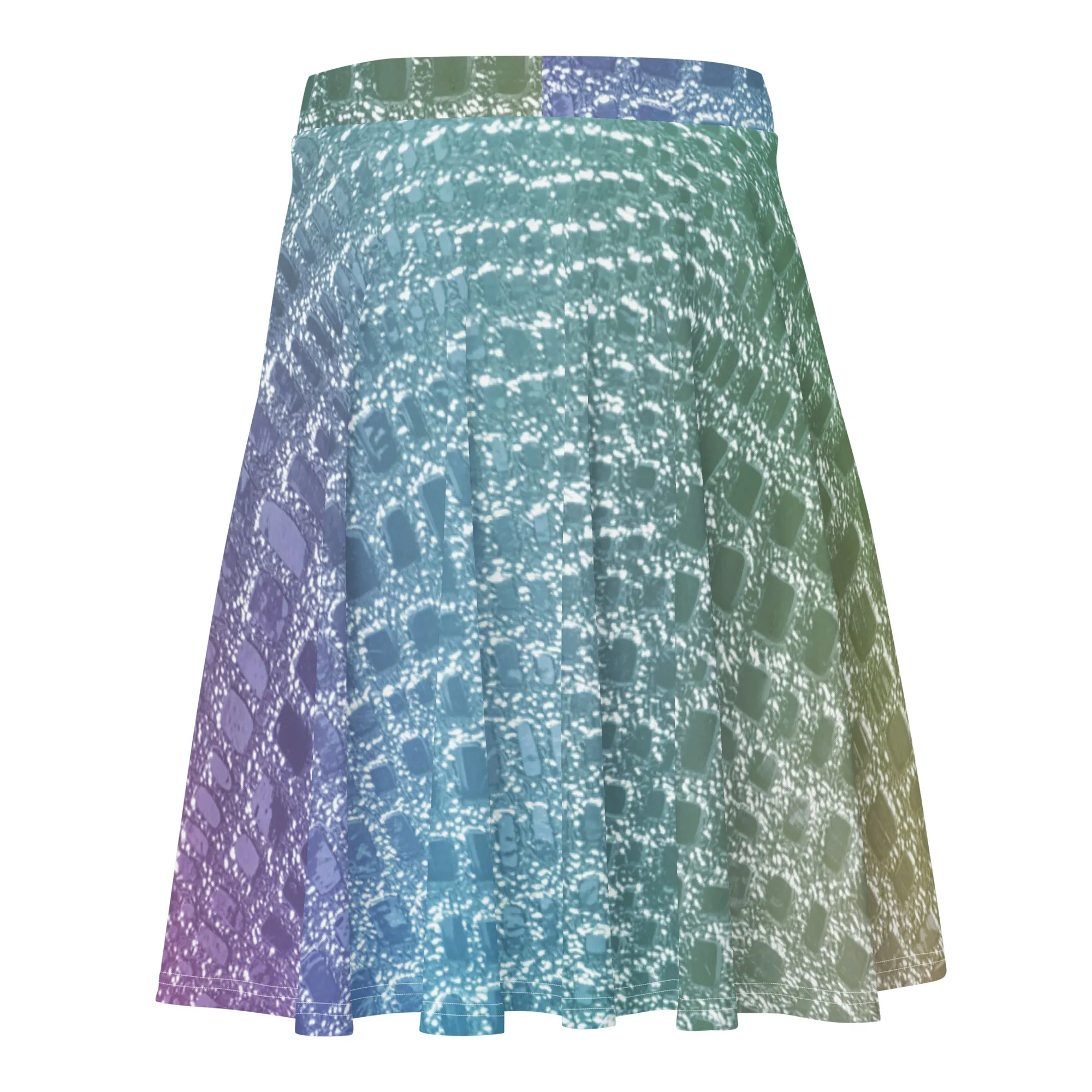 Mermaid Print, Fish Scales Skater Skirt for Women, lioness-love