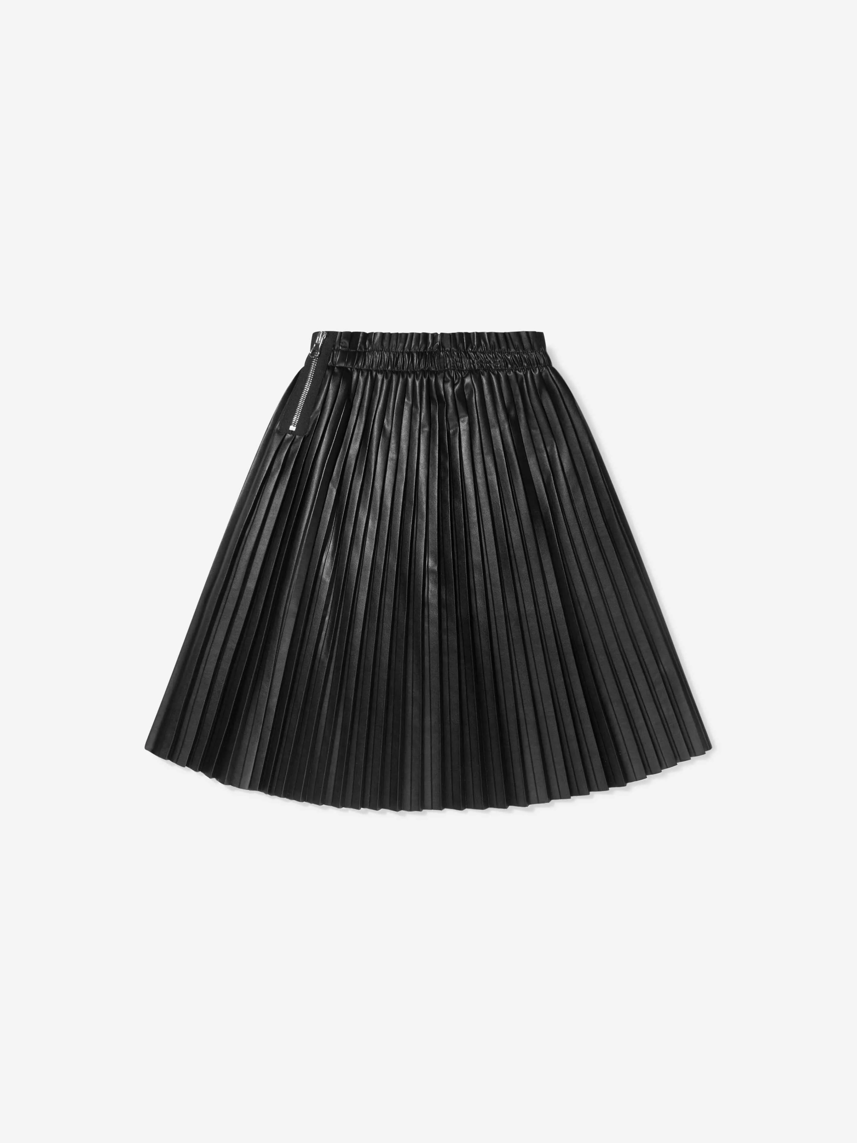 MM6 Maison Margiela Girls Faux Leather Pleated Skirt