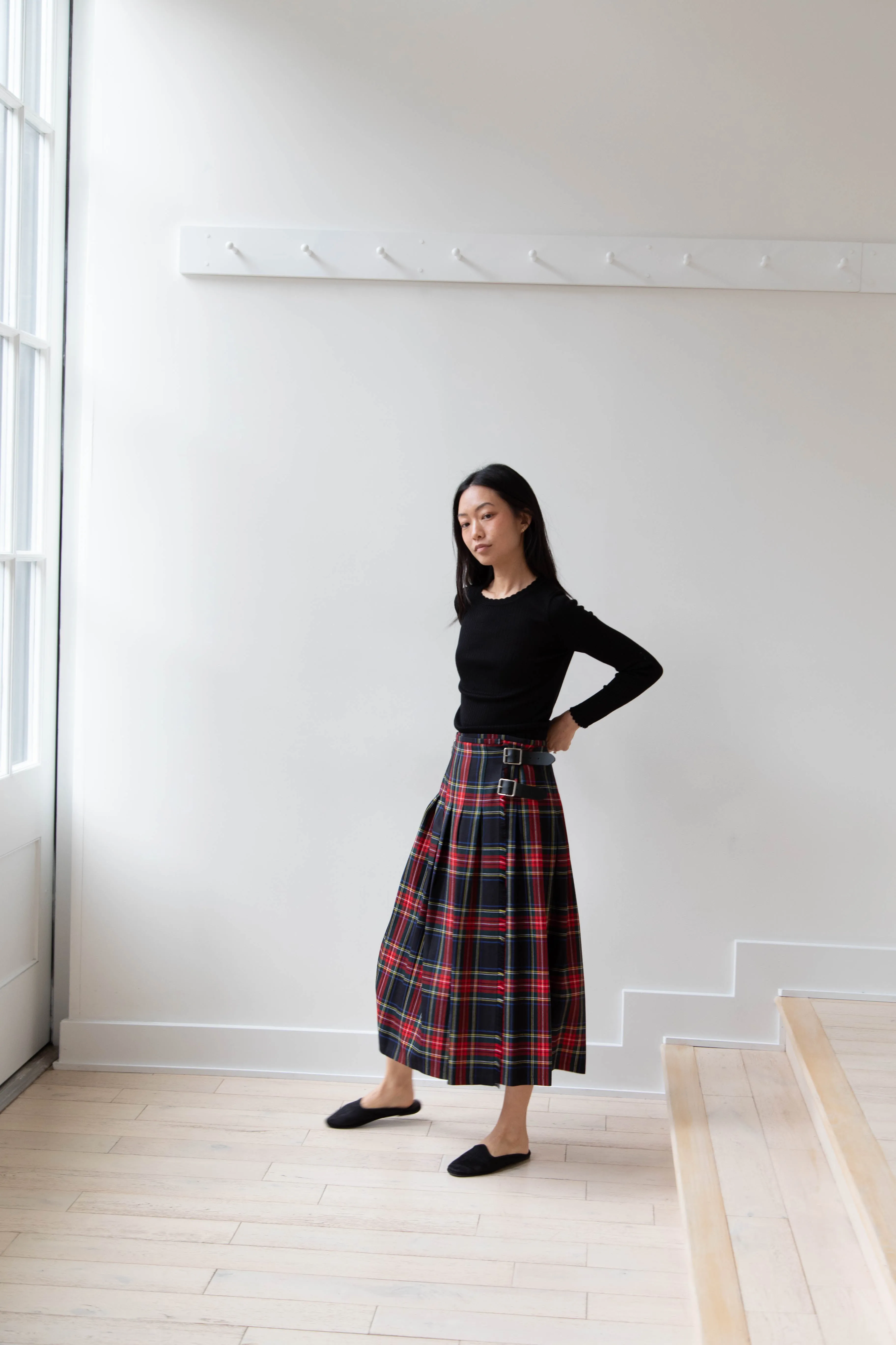 O'Neil of Dublin | Pleated Skirt in Red & Black Check