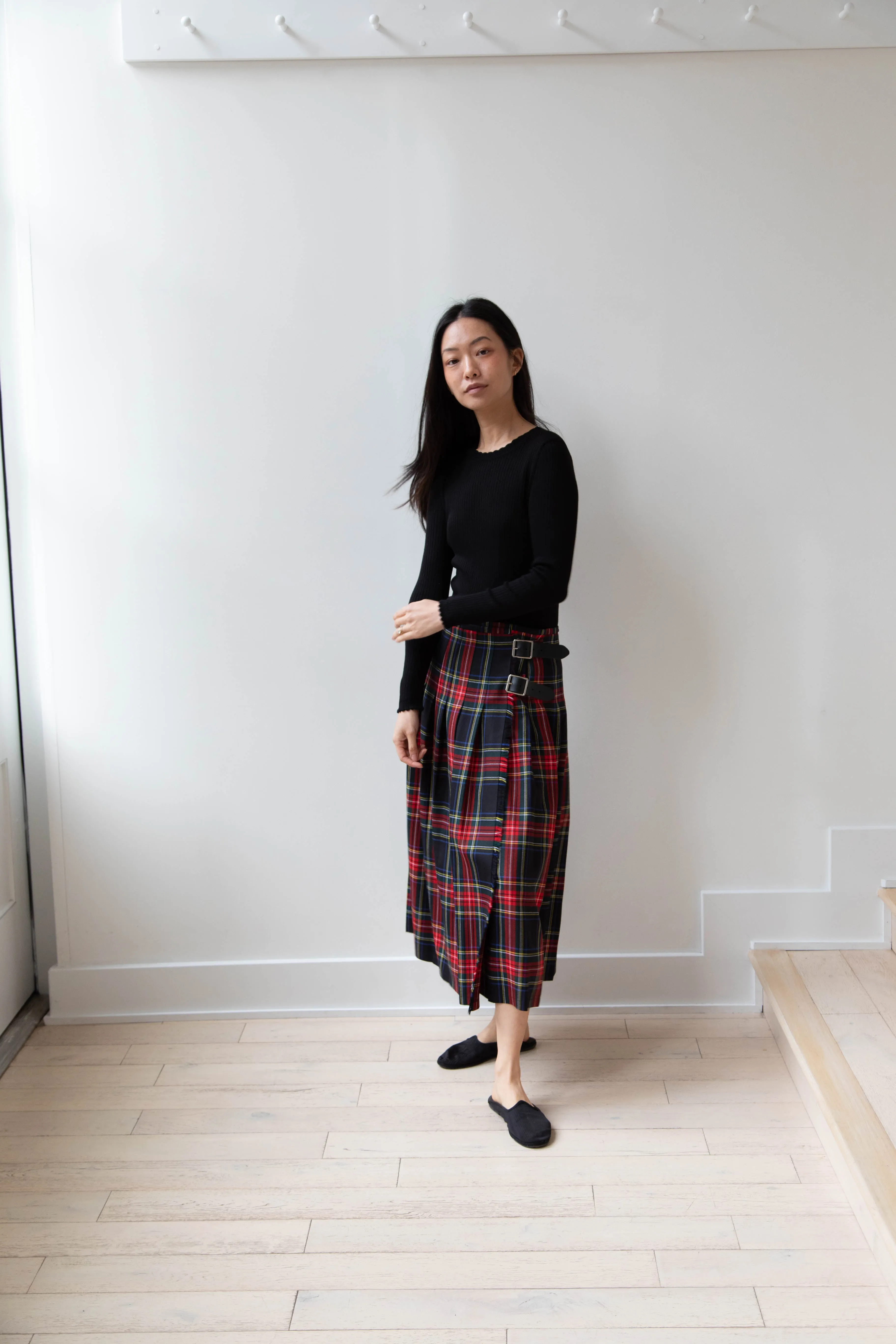 O'Neil of Dublin | Pleated Skirt in Red & Black Check