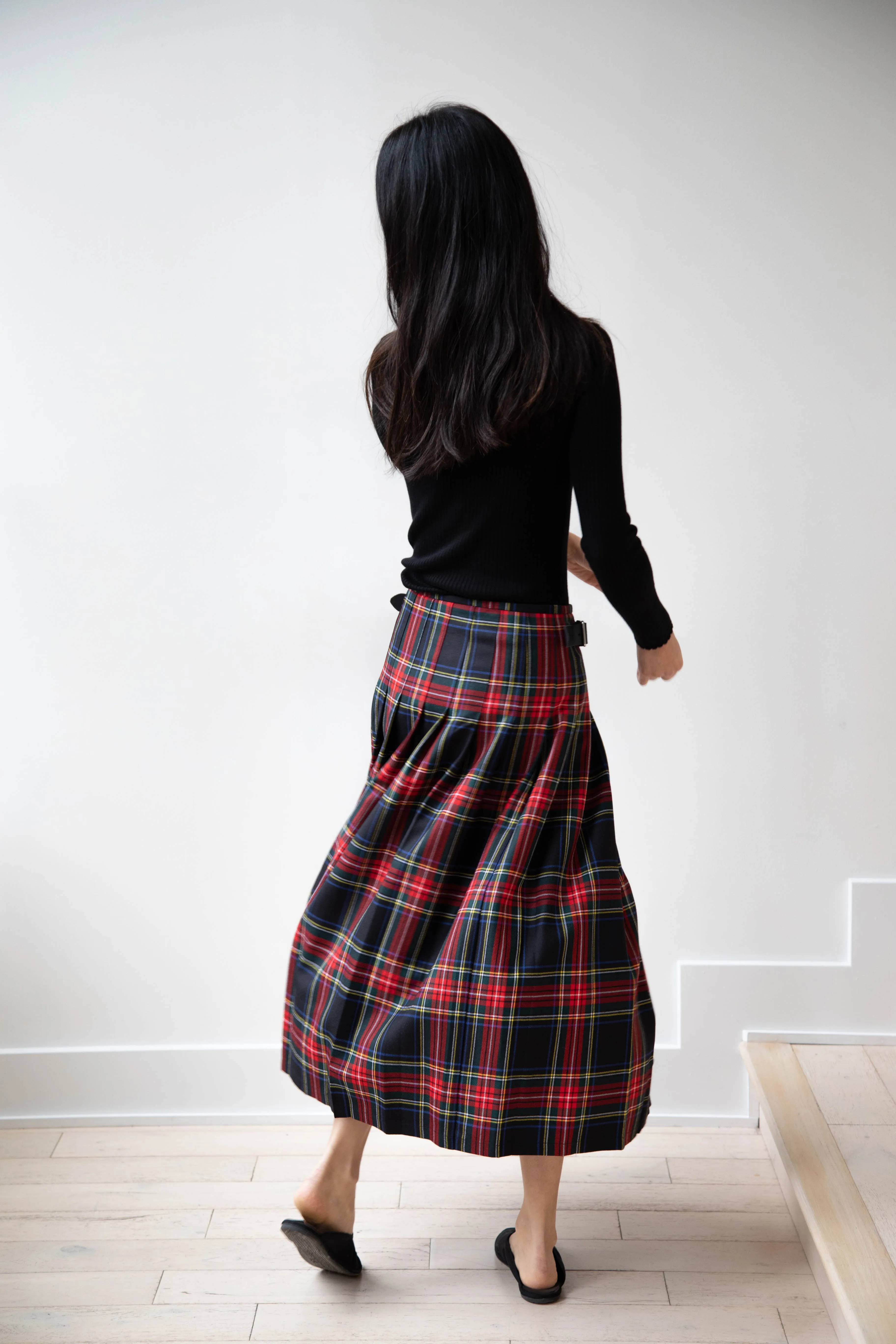 O'Neil of Dublin | Pleated Skirt in Red & Black Check