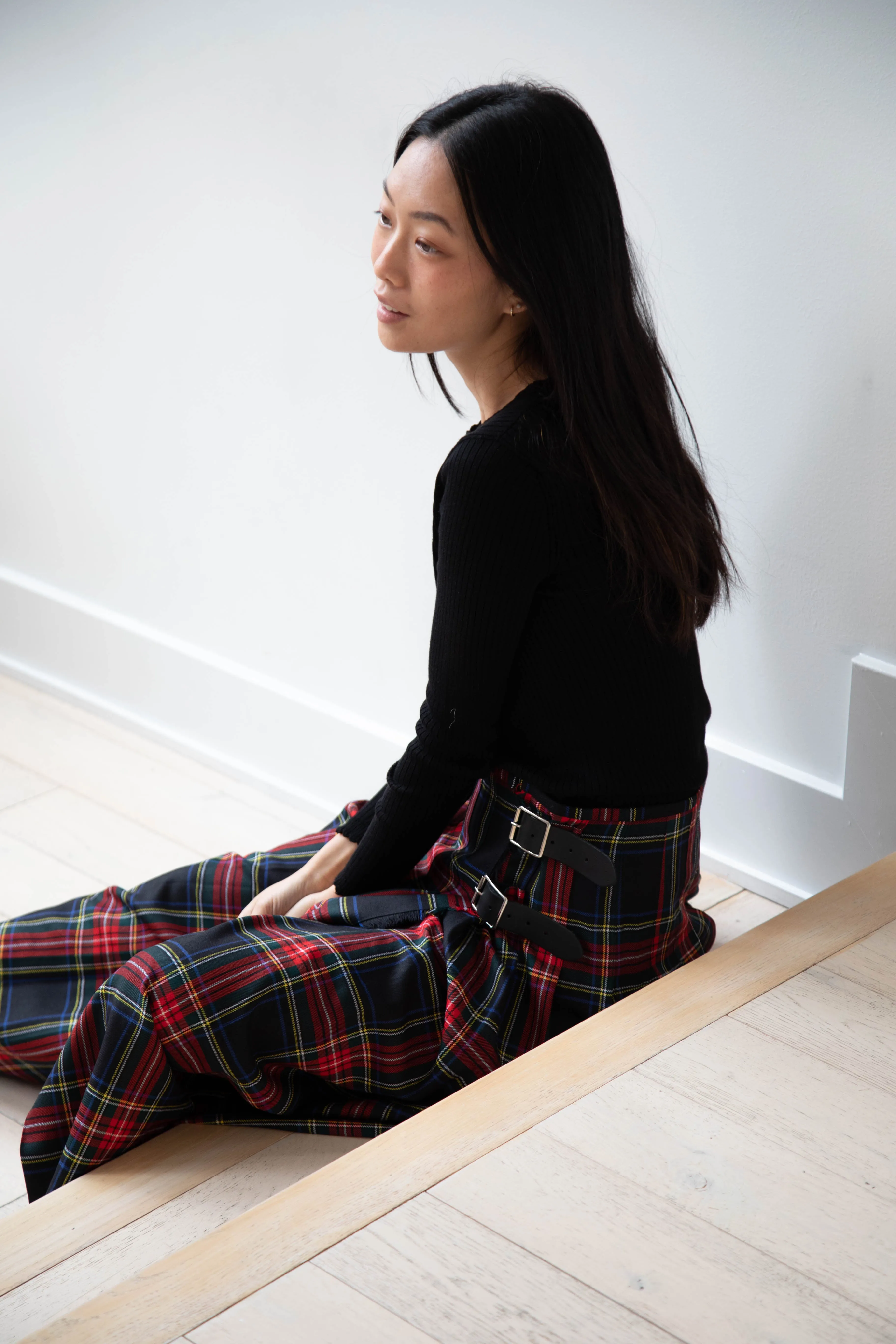 O'Neil of Dublin | Pleated Skirt in Red & Black Check