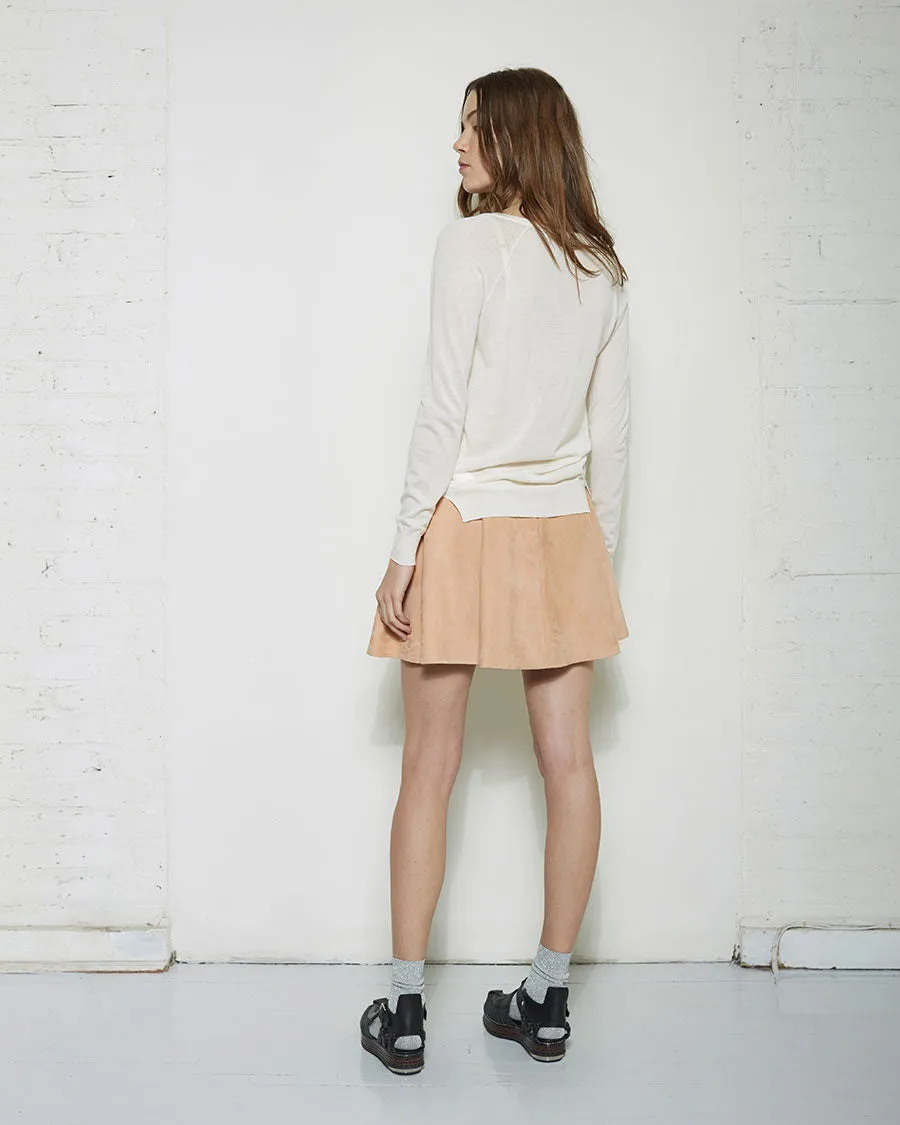 Pleated Suede Skirt