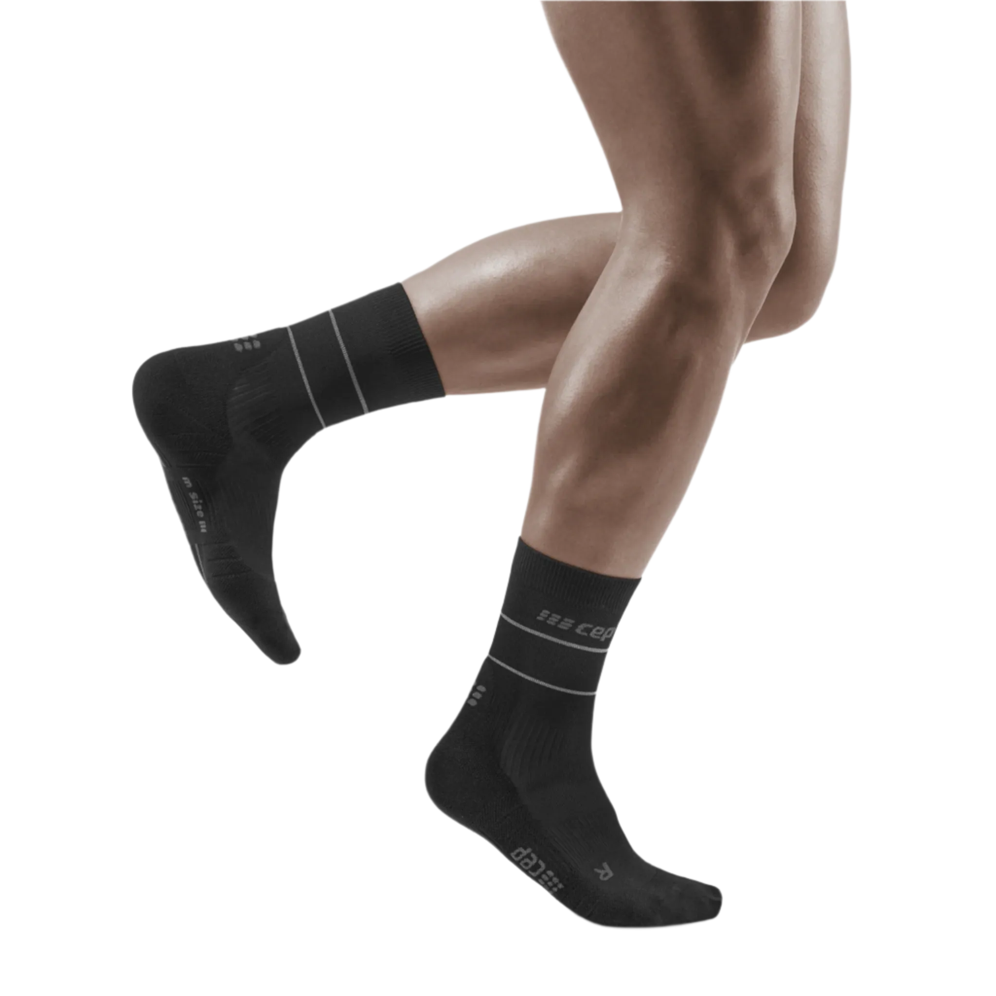 Reflective Mid Cut Compression Socks, Men