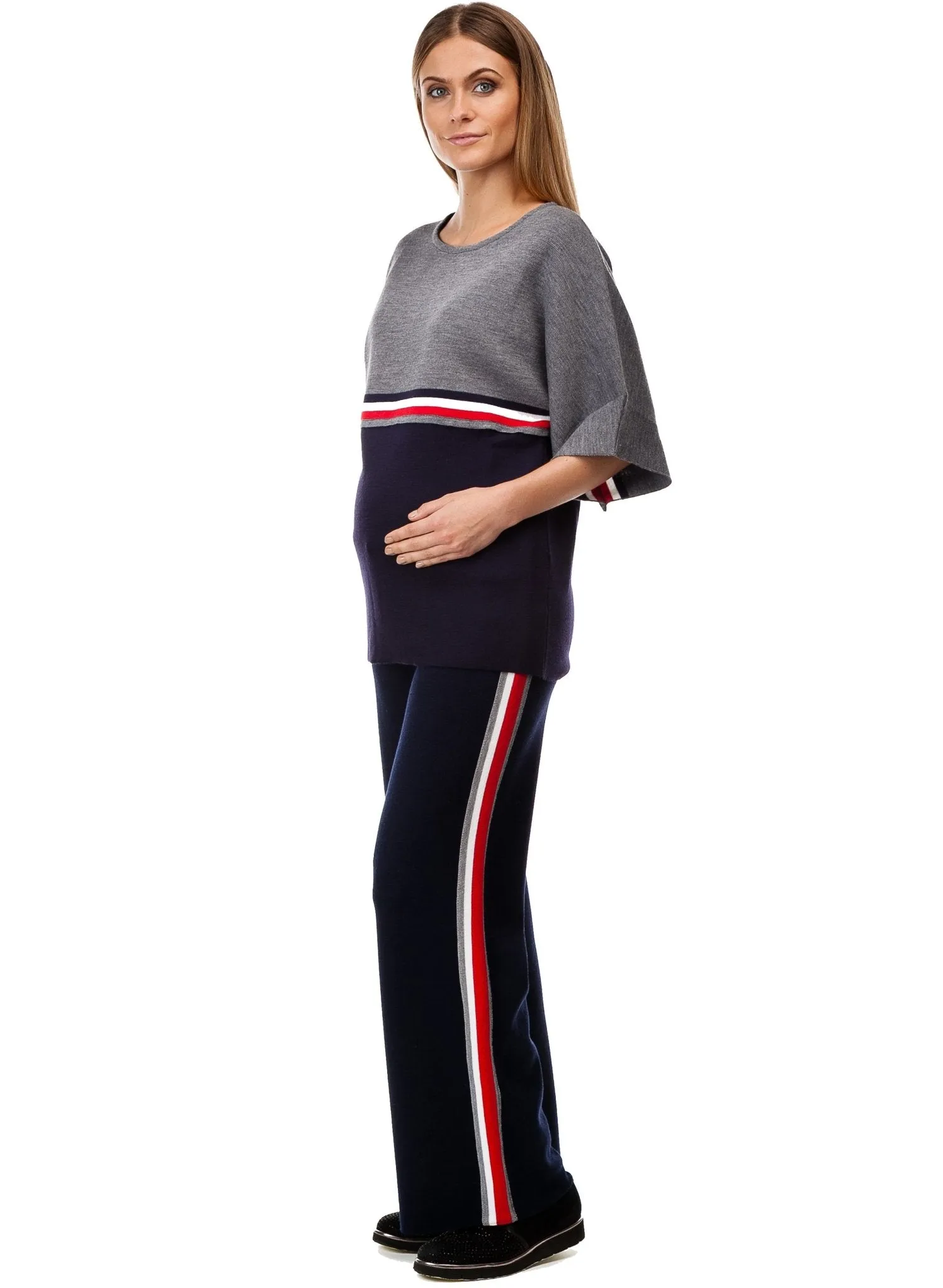 Roma Maternity Tracksuit (2 Piece Set) -  Sporty Stripes