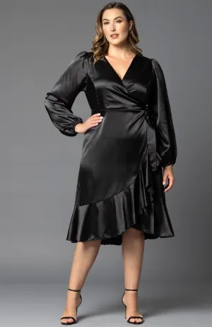 Serena Satin Wrap Dress - Plus