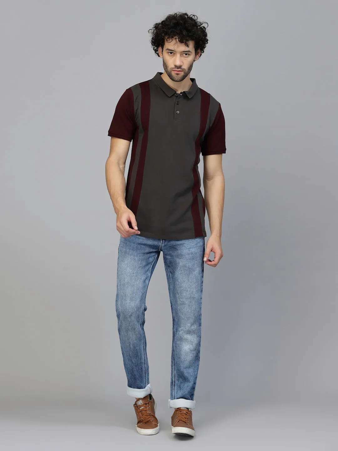 Sleek Colorblock Polo T-Shirt