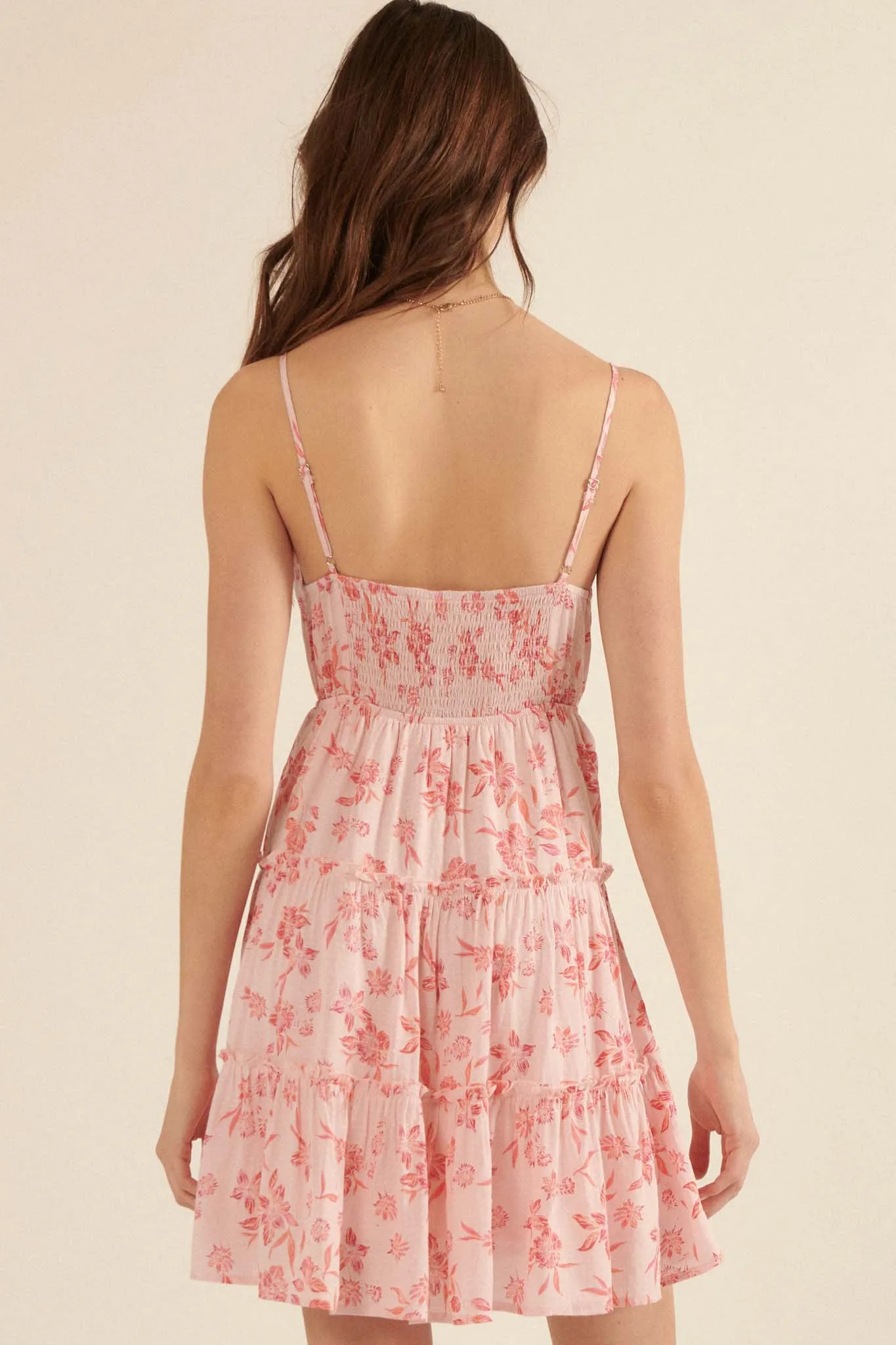 Soft Sunrise Ruffled Floral Mini Sundress