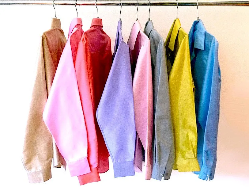 Thai Silk Button Down Shirt Assorted Pinks