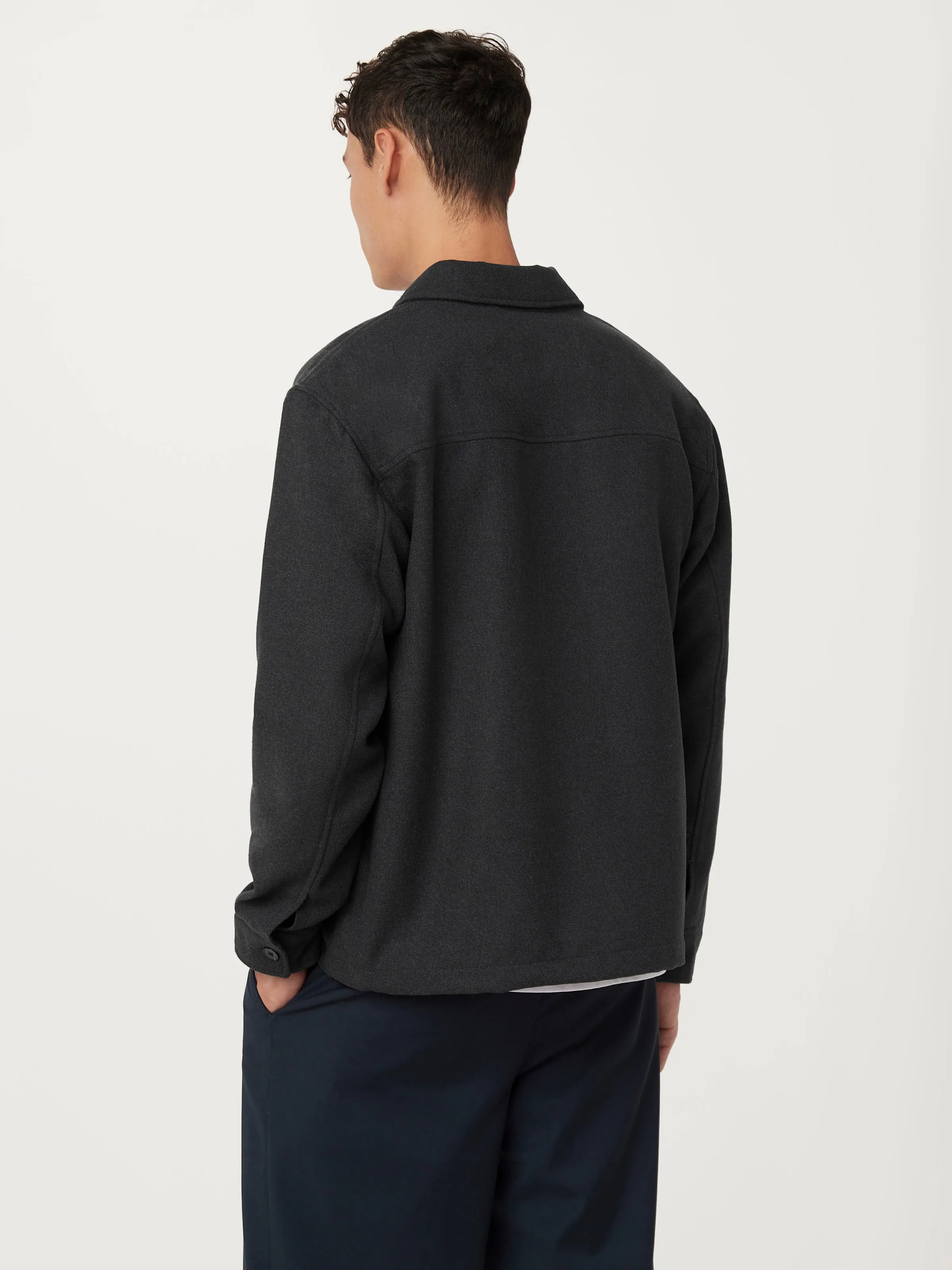 The Wool Blend Overshirt  in Storm Grey