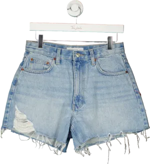 Topshop Blue A-Line Denim Shorts UK 10