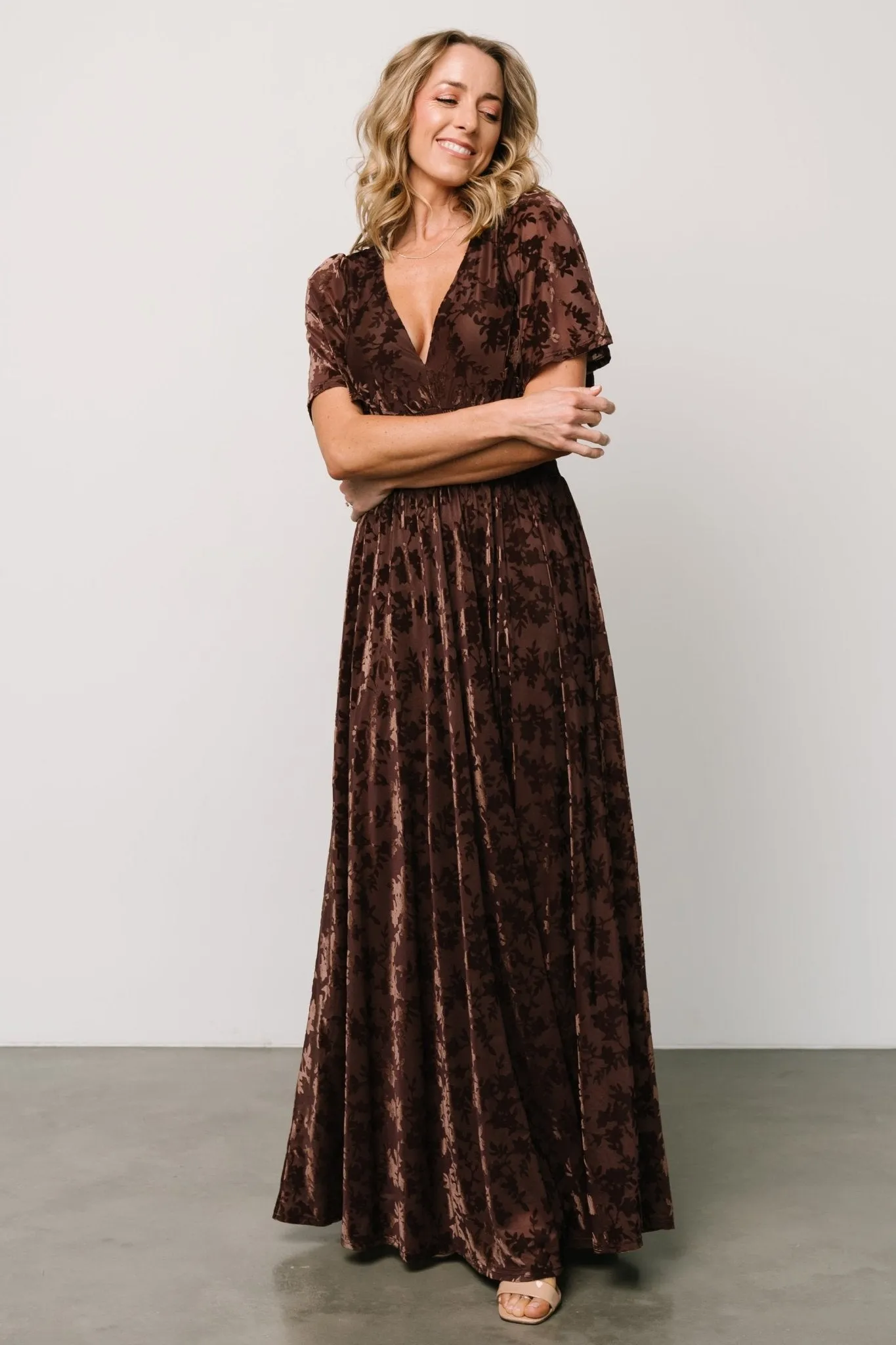 Veronica Velvet Maxi Dress | Espresso