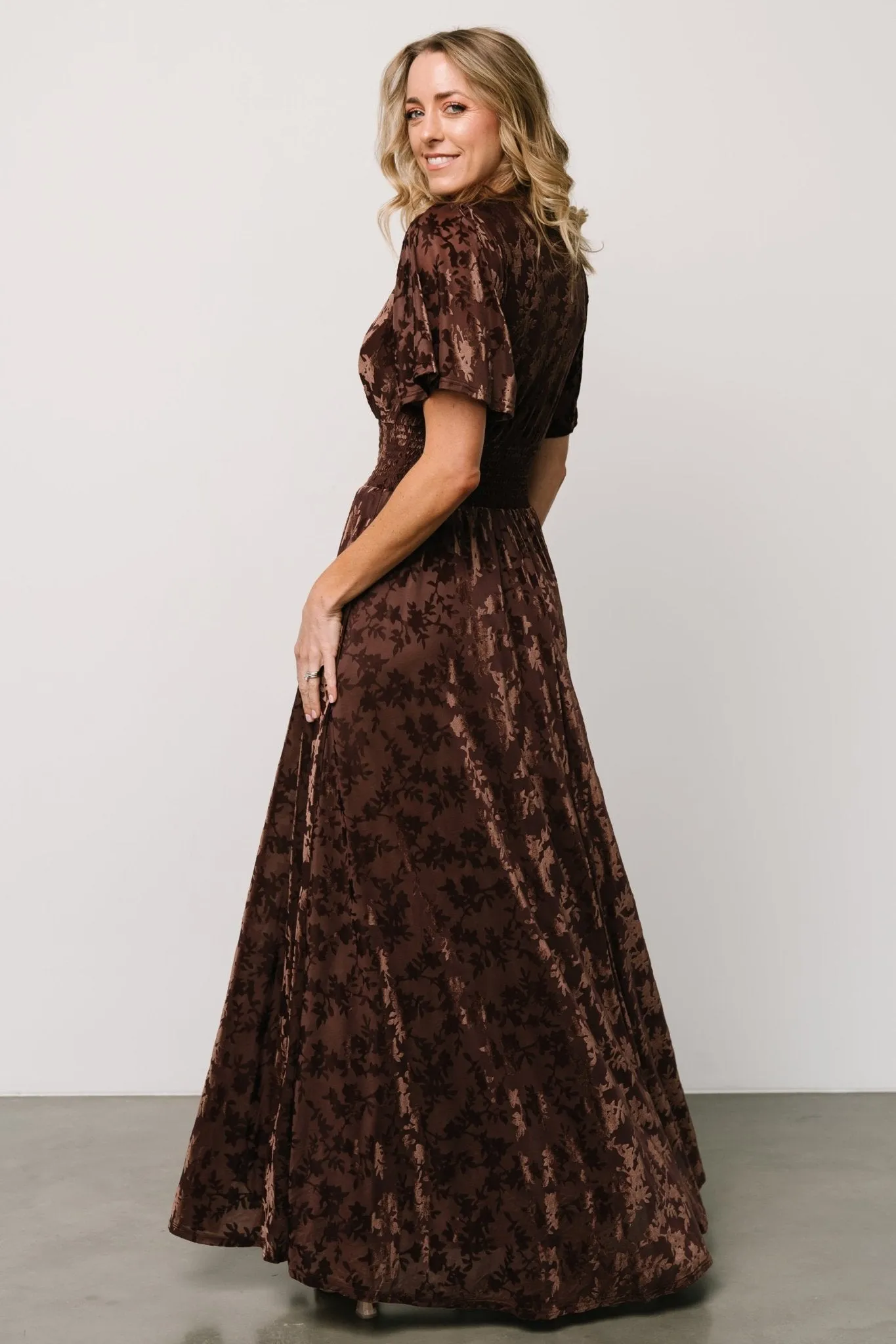 Veronica Velvet Maxi Dress | Espresso