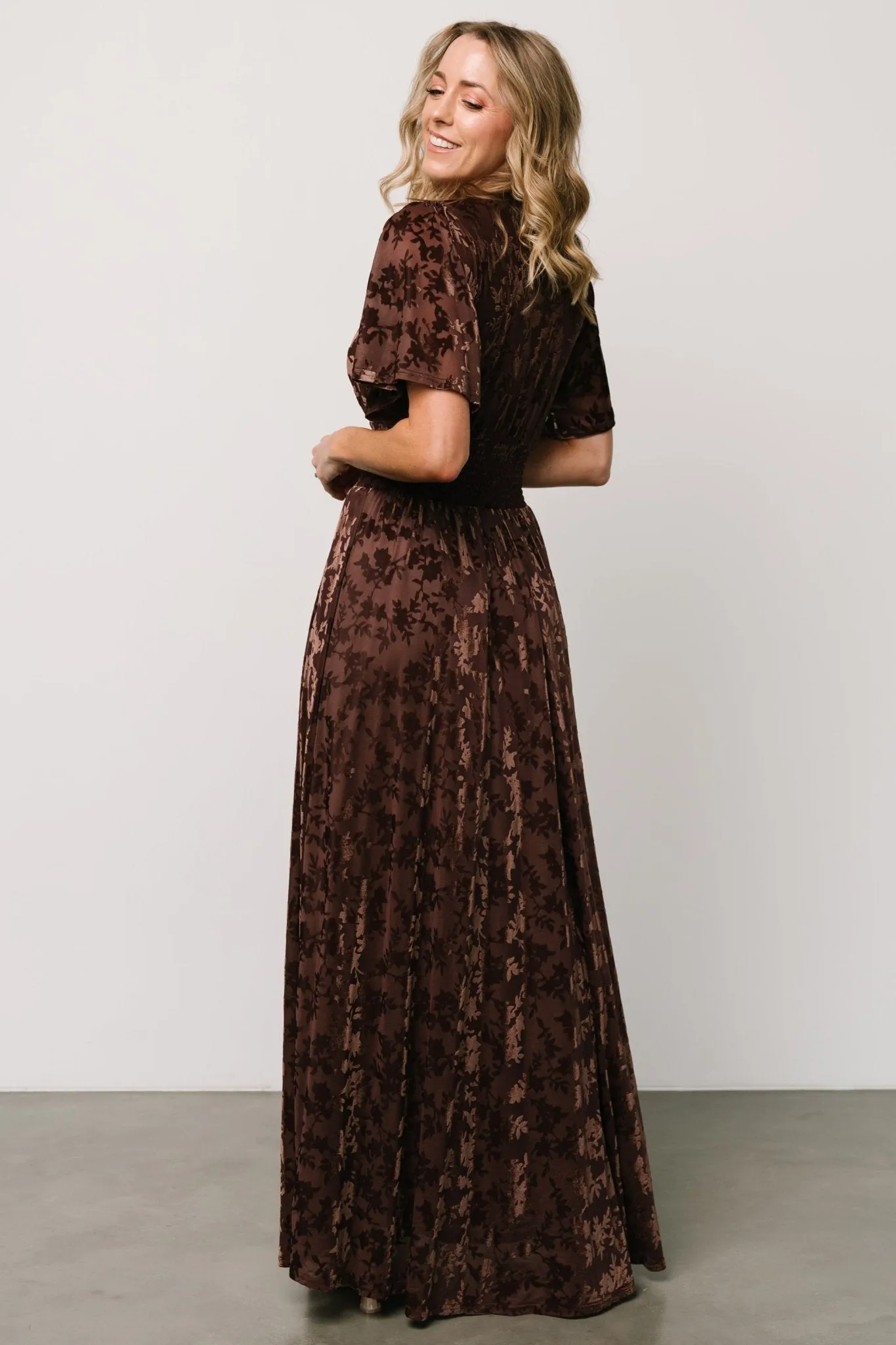 Veronica Velvet Maxi Dress | Espresso