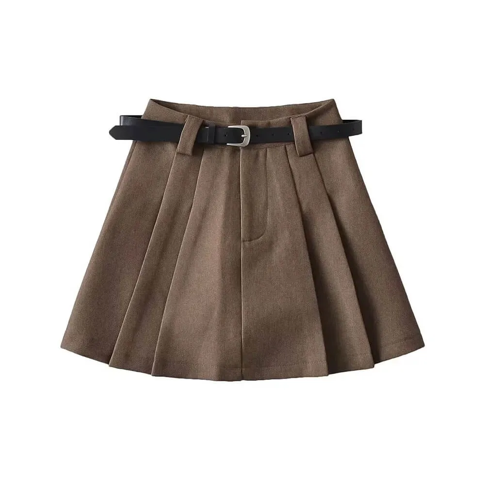 Vintage belt A-line skirt