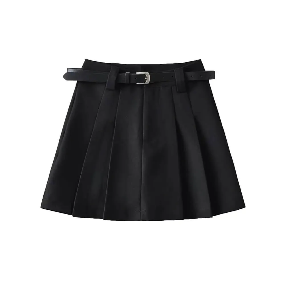 Vintage belt A-line skirt