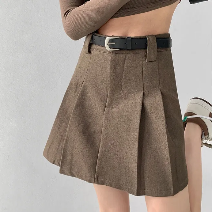 Vintage belt A-line skirt