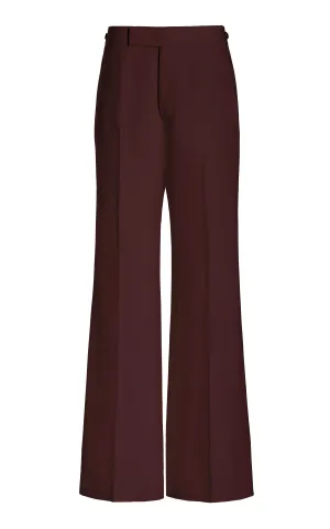 Vista Pant in Deep Bordeaux Virgin Wool Twill