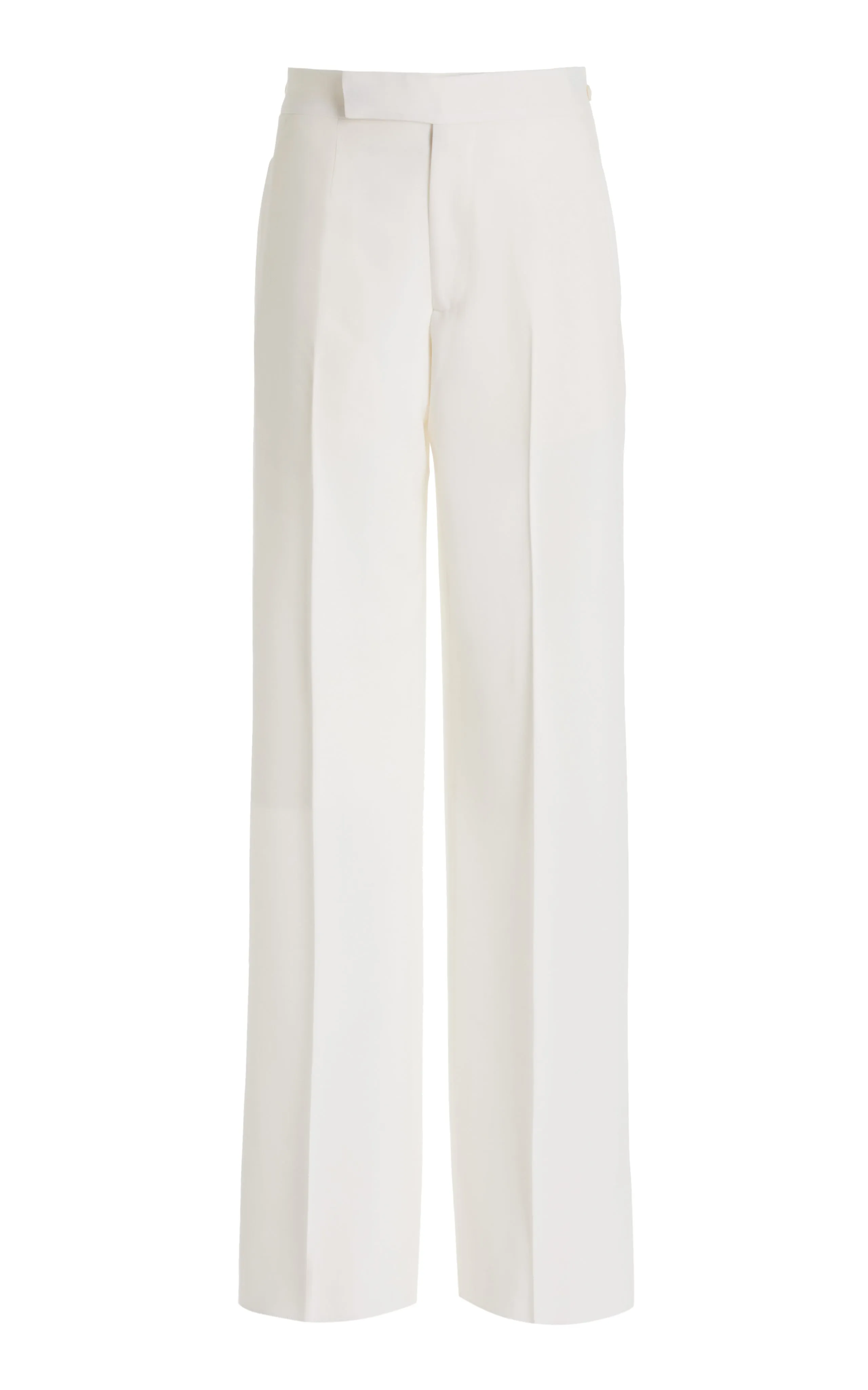 Vista Pant in Ivory Virgin Wool Twill