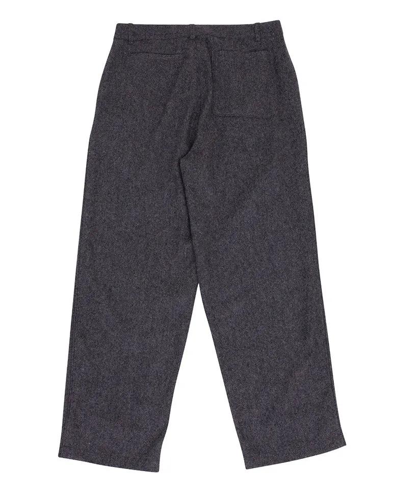 Wide fit Trouser Charcoal Wool Melange