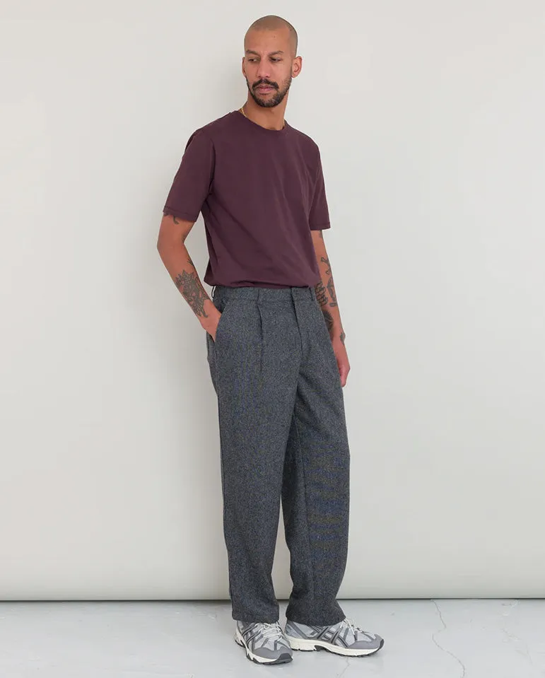 Wide fit Trouser Charcoal Wool Melange