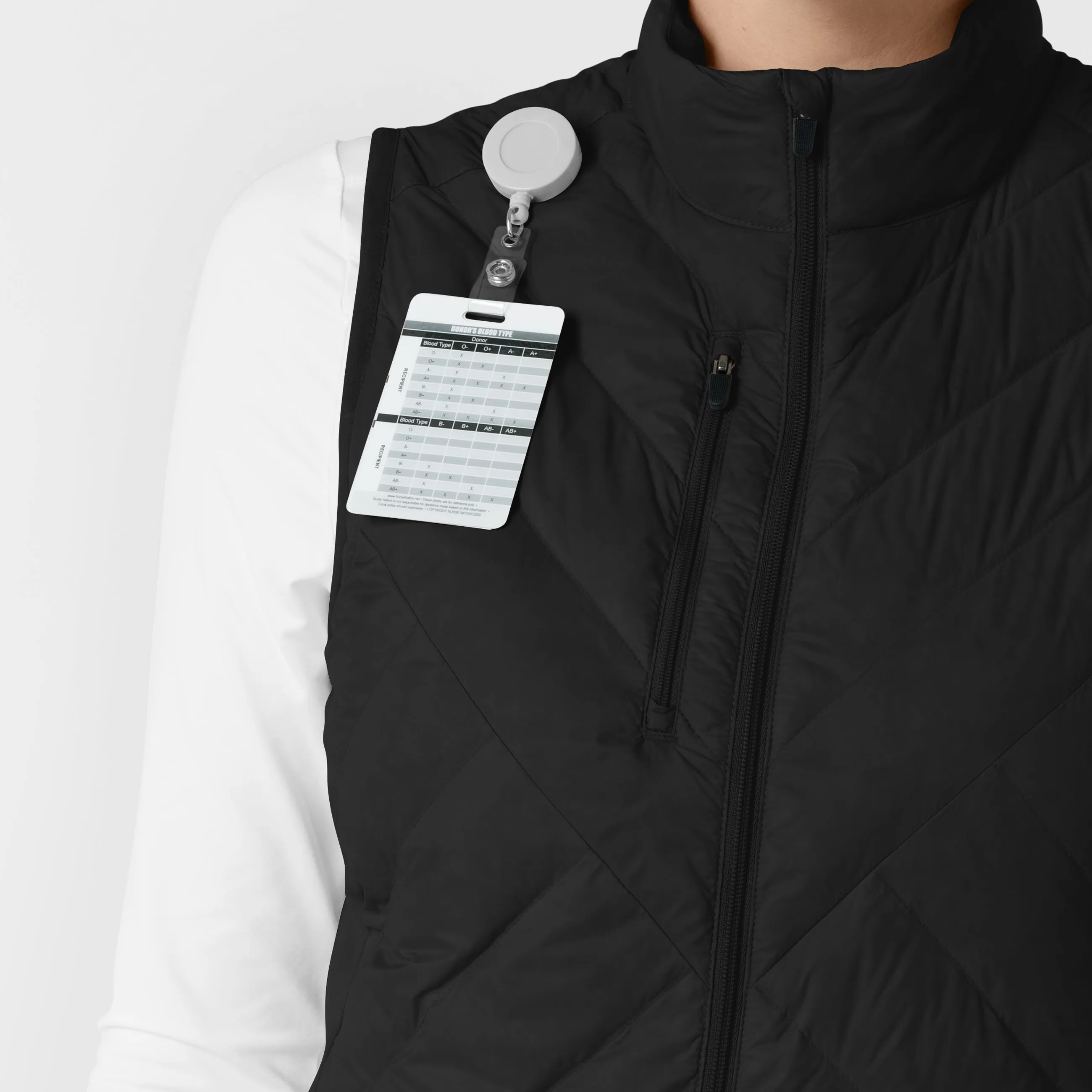 Women's Quilted Scrub Vest - Black