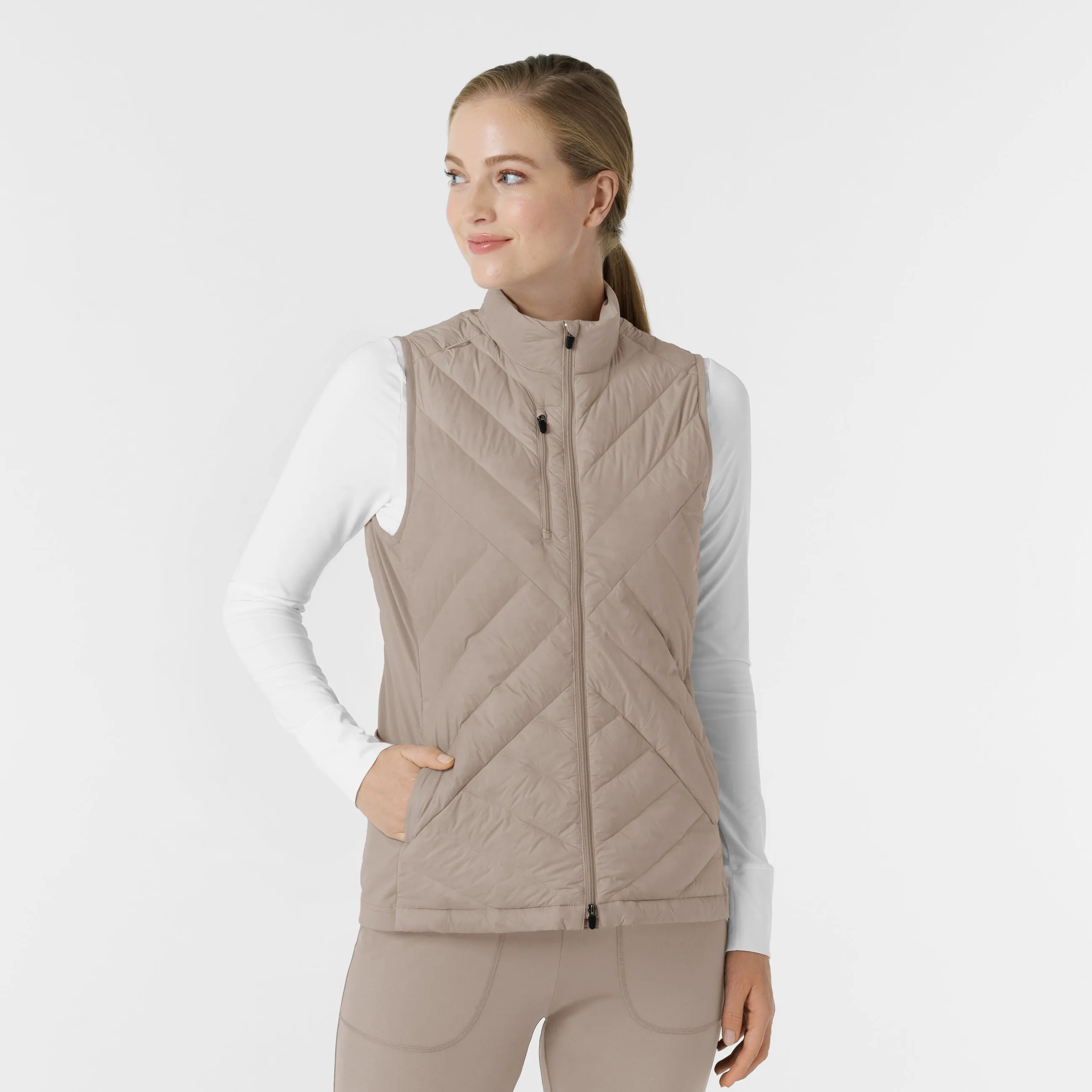 Women's Quilted Scrub Vest - Haze