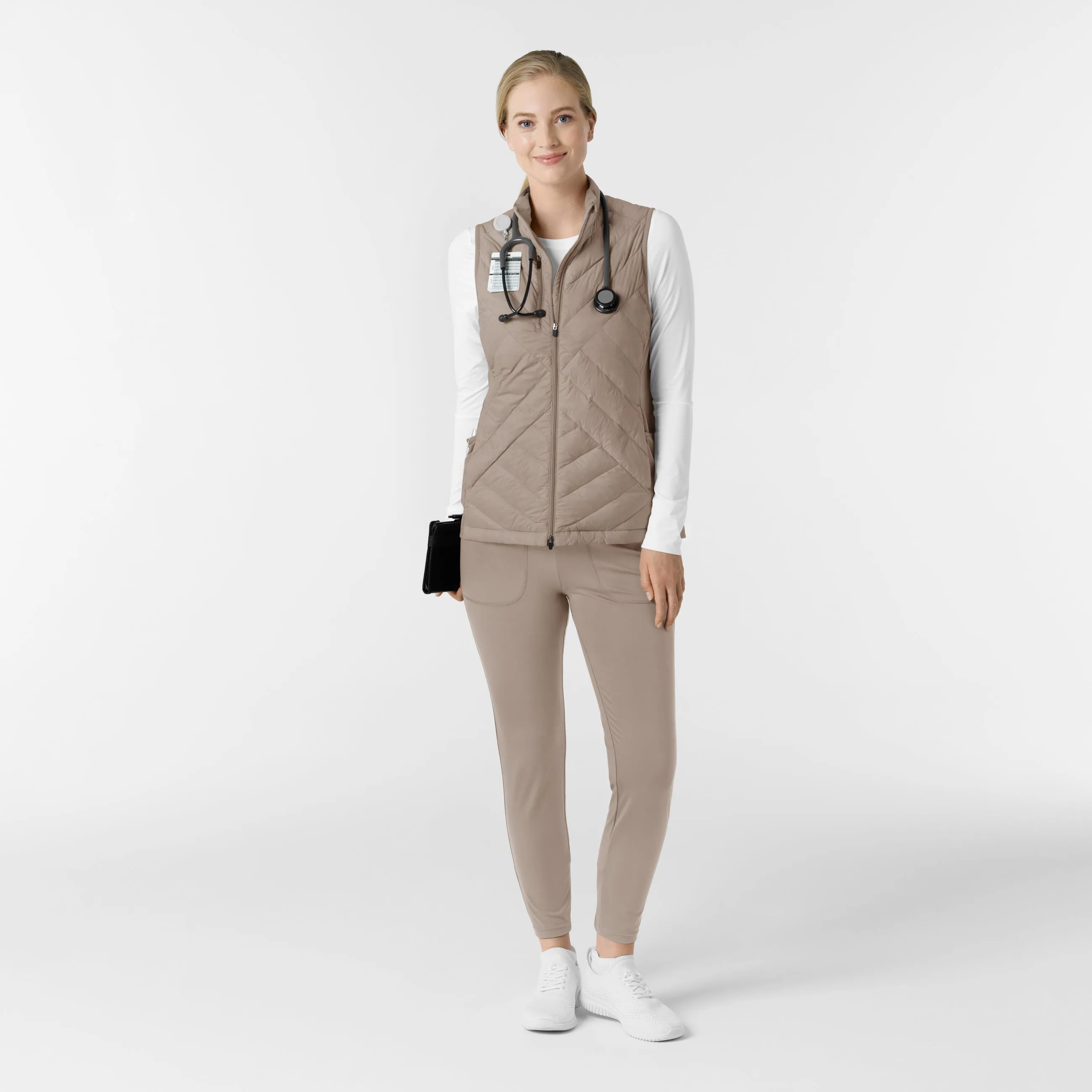 Women's Quilted Scrub Vest - Haze