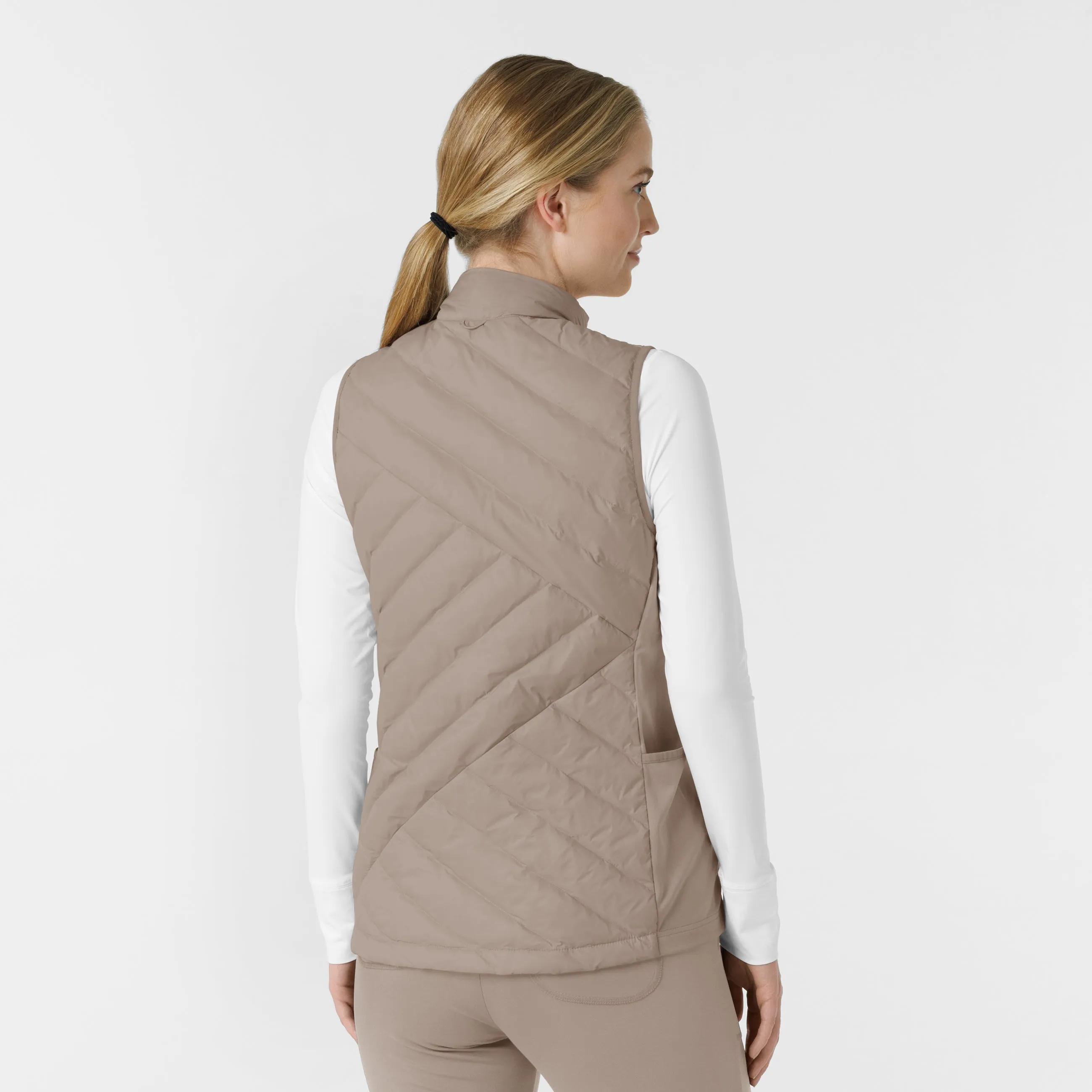 Women's Quilted Scrub Vest - Haze